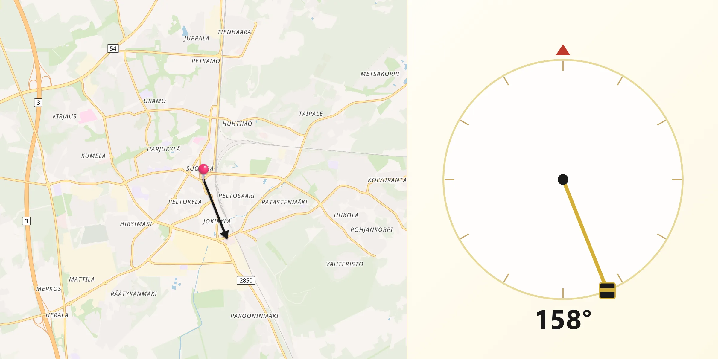Qibla Riktning från Riihimäki