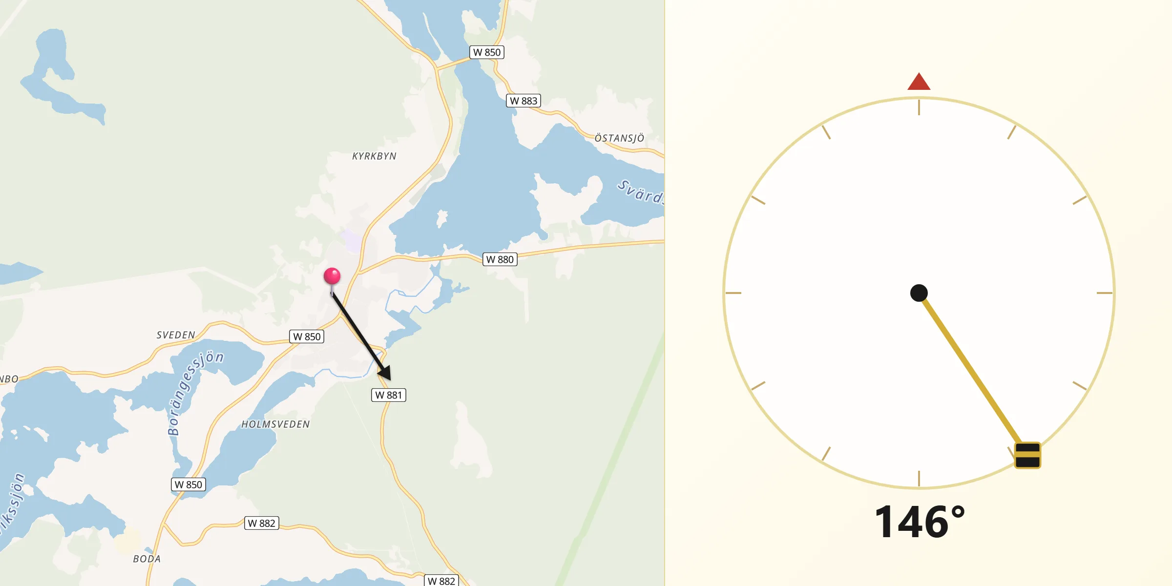 Qibla Riktning från Svärdsjö