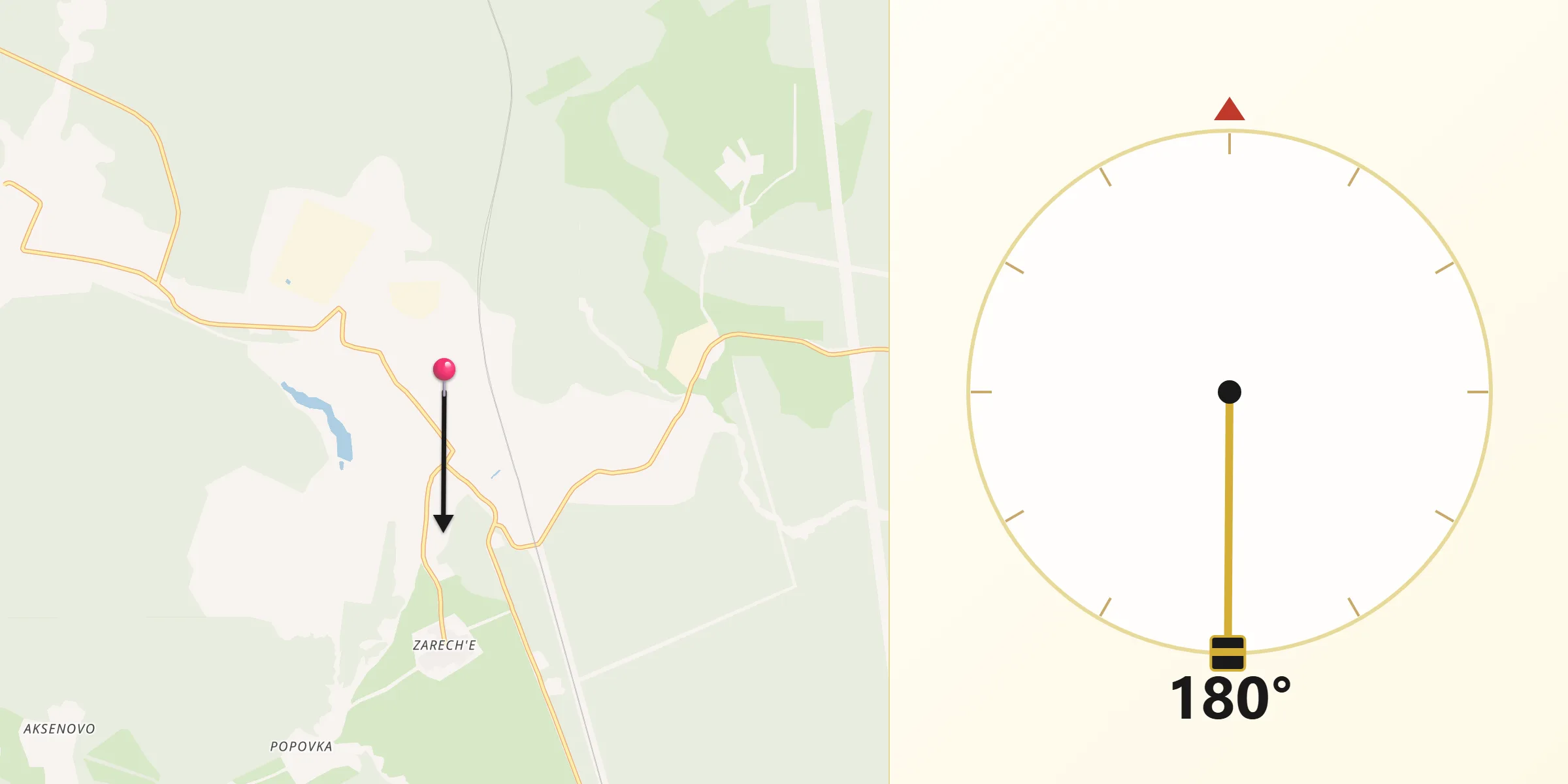 Направление Киблы из Yertsevo