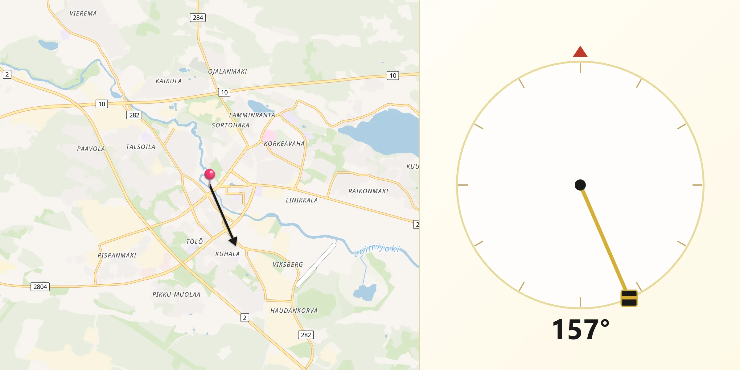 Qibla Riktning från Forssa