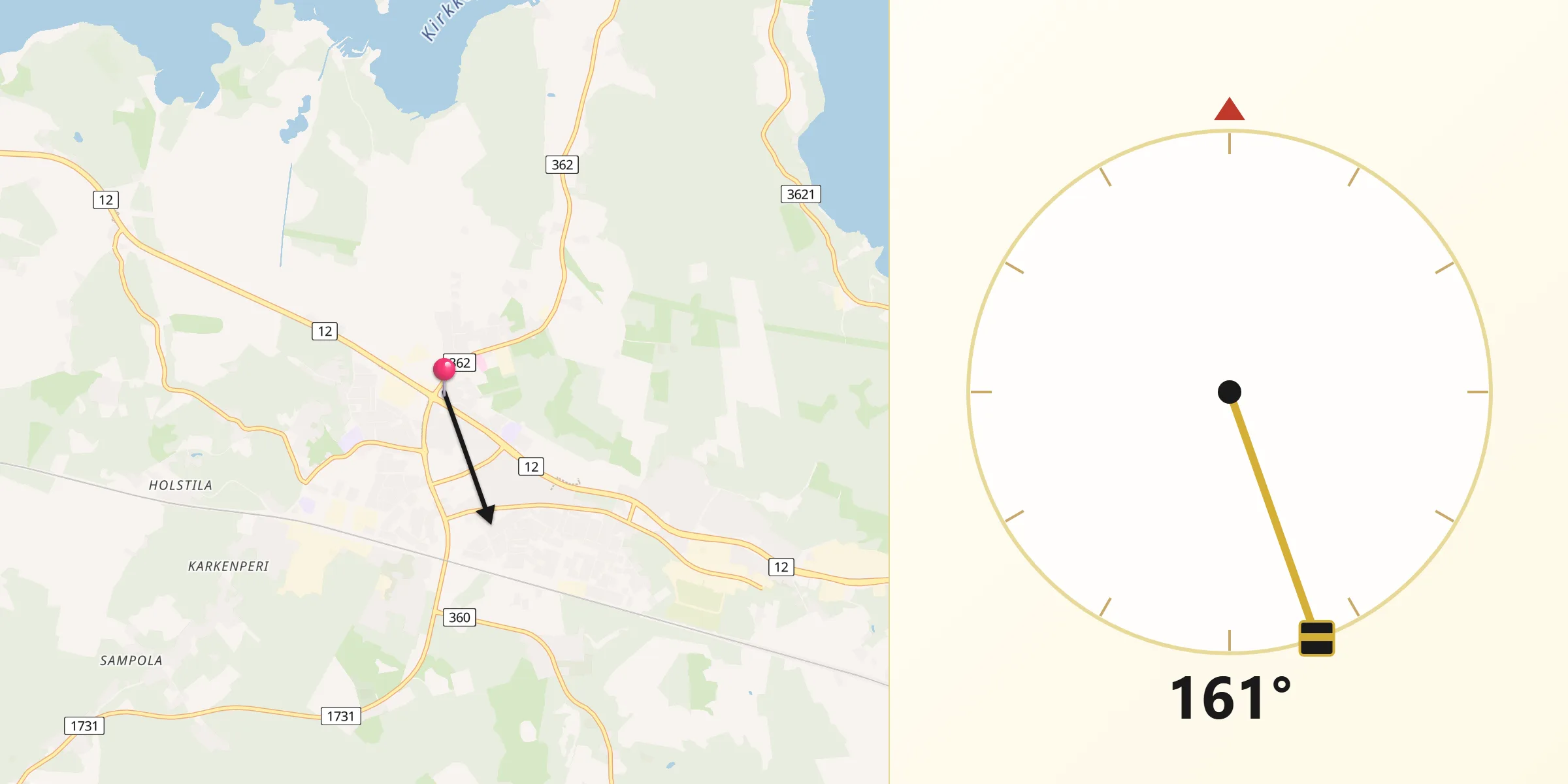 Qibla Riktning från Iitti