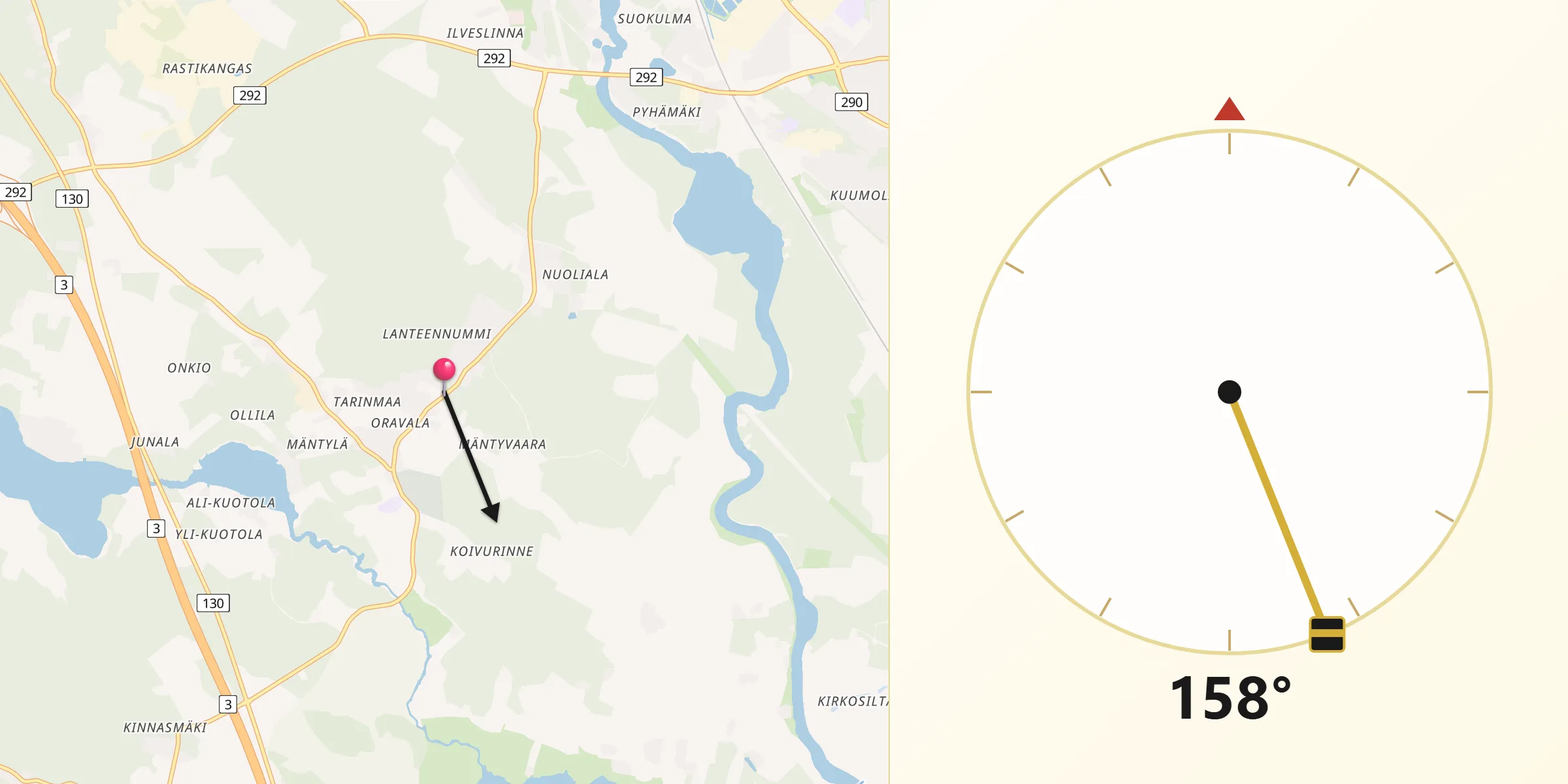 Qibla Riktning från Janakkala