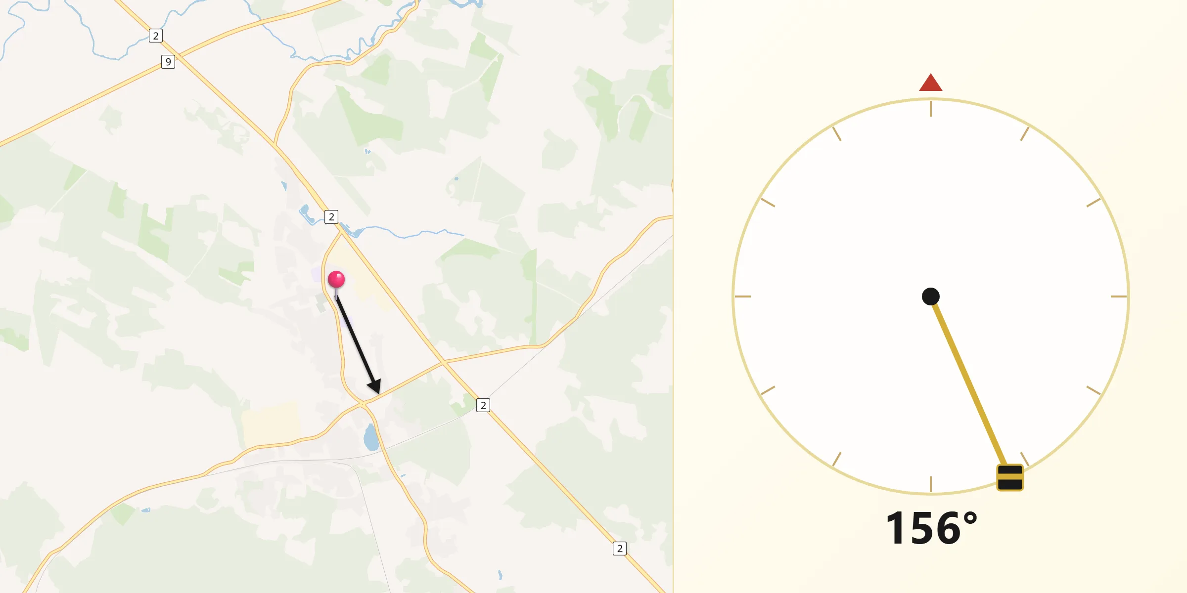 Qibla Riktning från Humppila