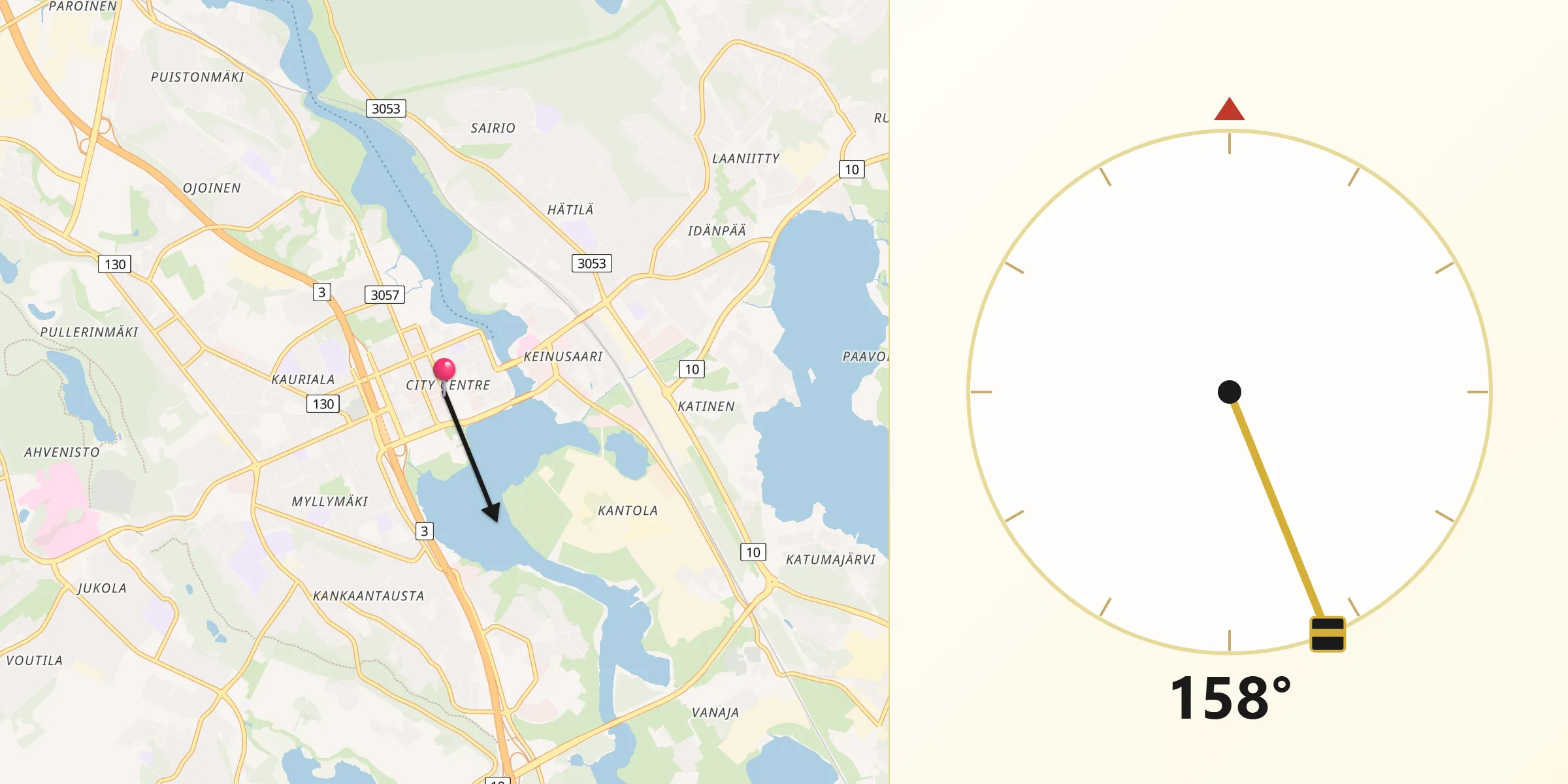 Qibla Riktning från Tavastehus