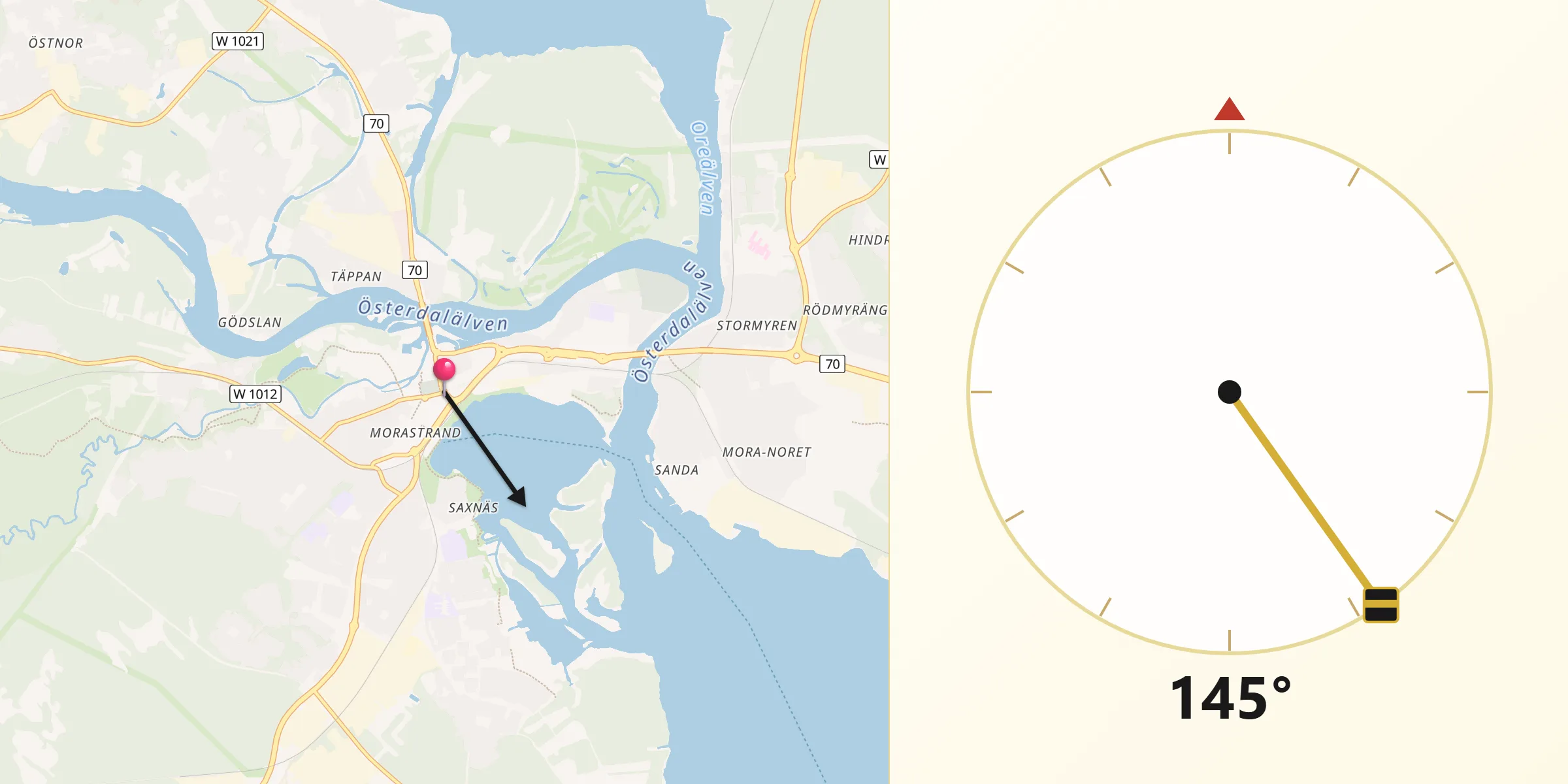 Qibla Riktning från Mora