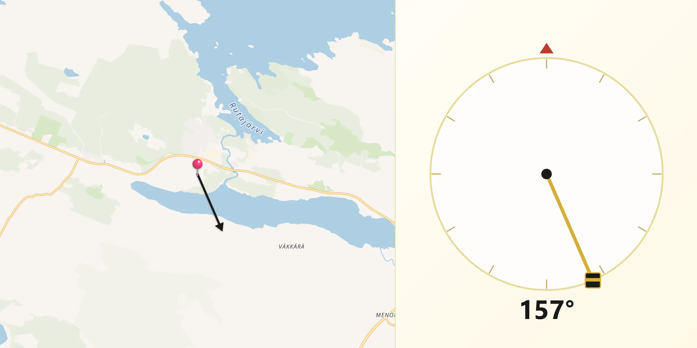 Qibla Riktning från Nuutajärvi