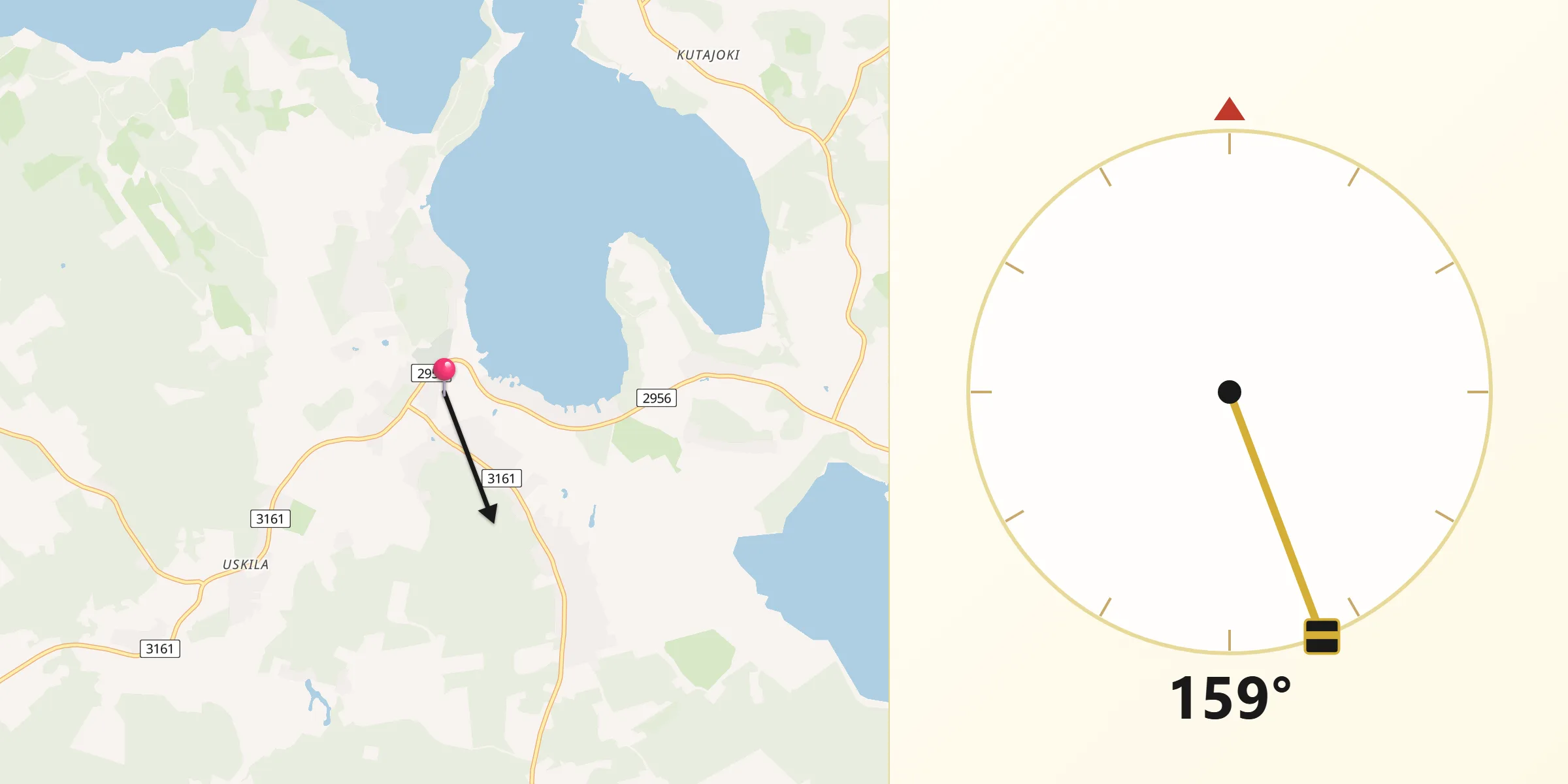 Qibla Riktning från Hollola