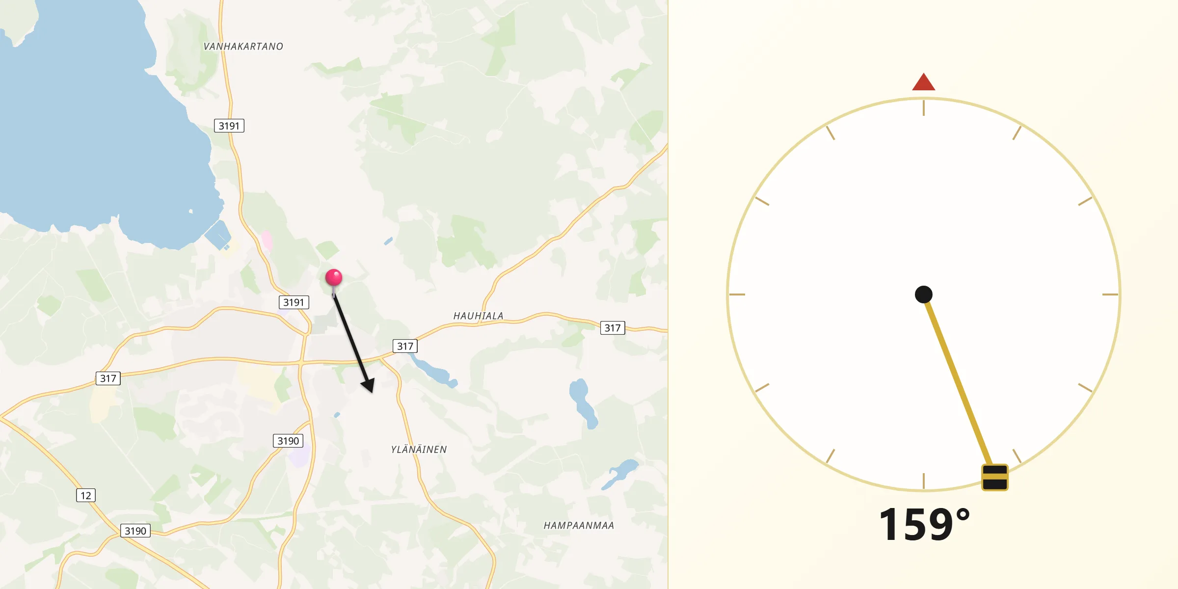Qibla Riktning från Lammi