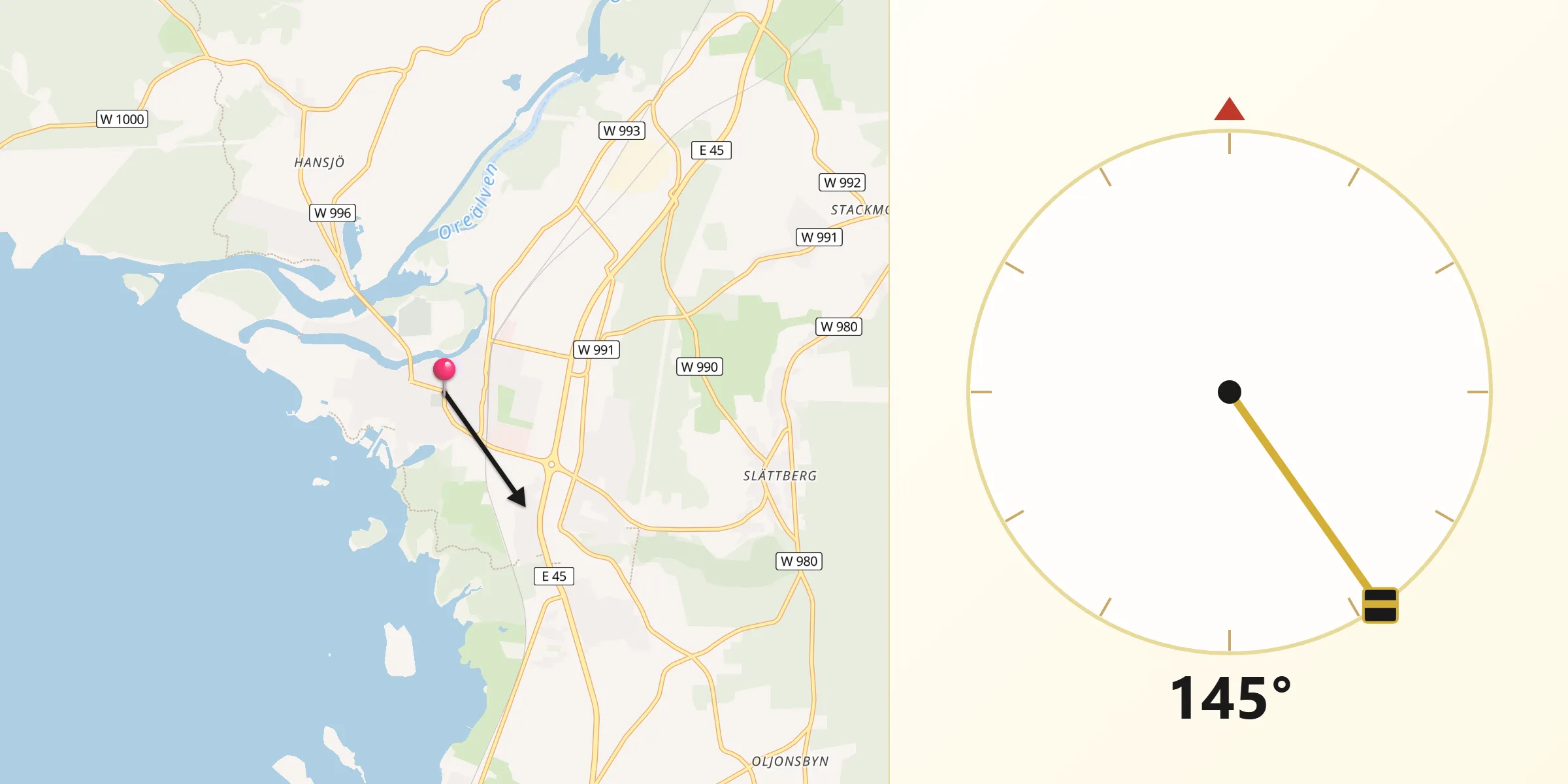 Qibla Riktning från Orsa