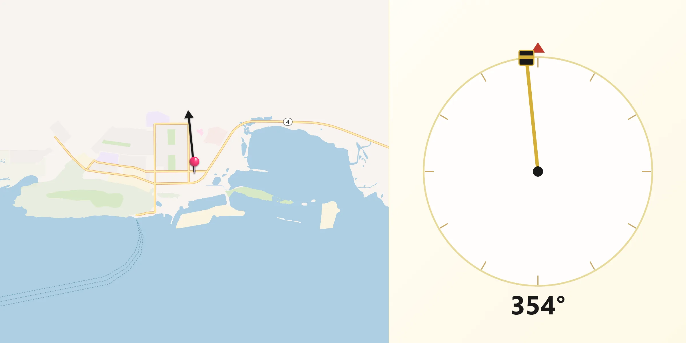 Qibla Direction from Valdez