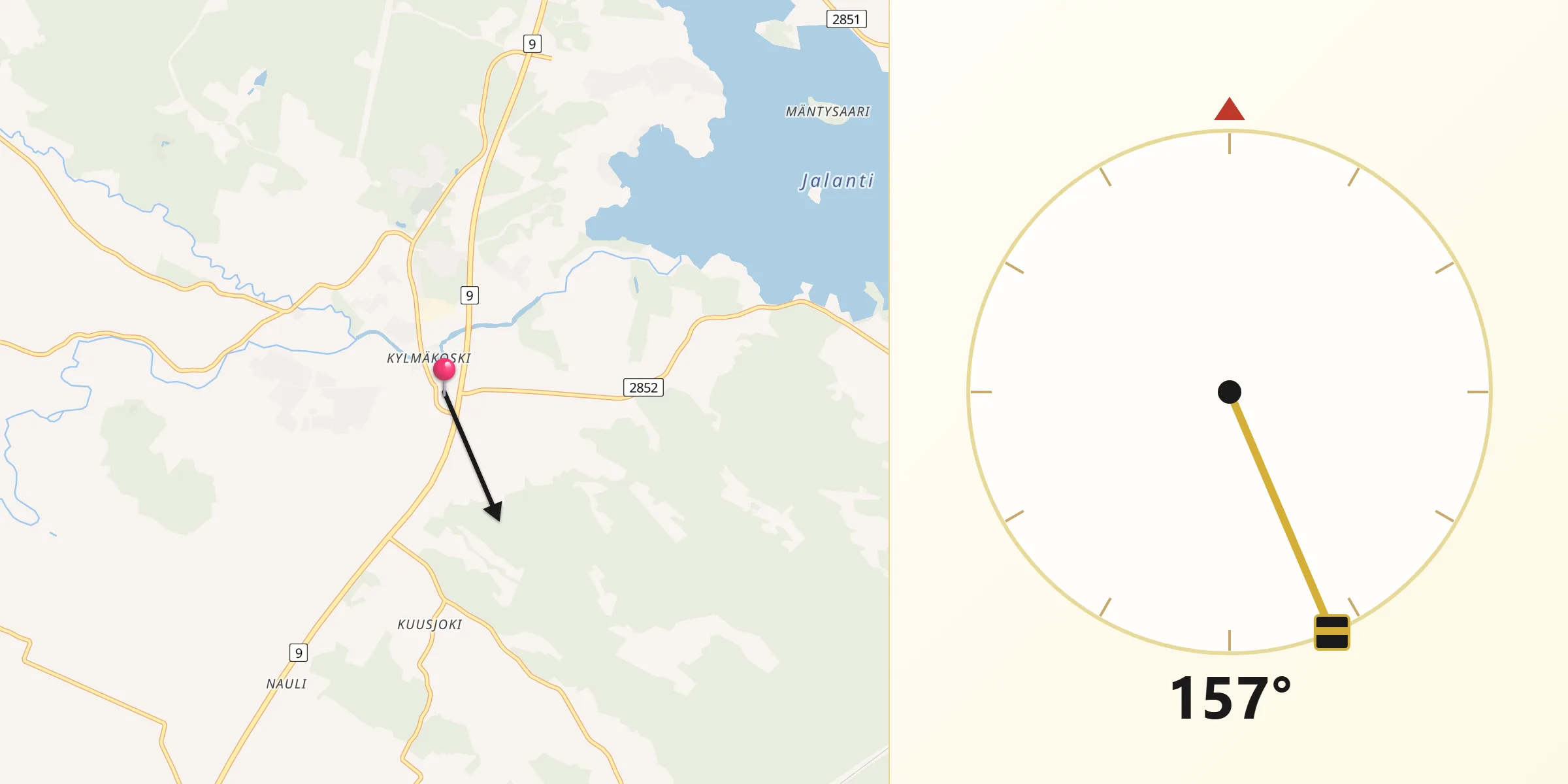 Qibla Riktning från Kylmäkoski