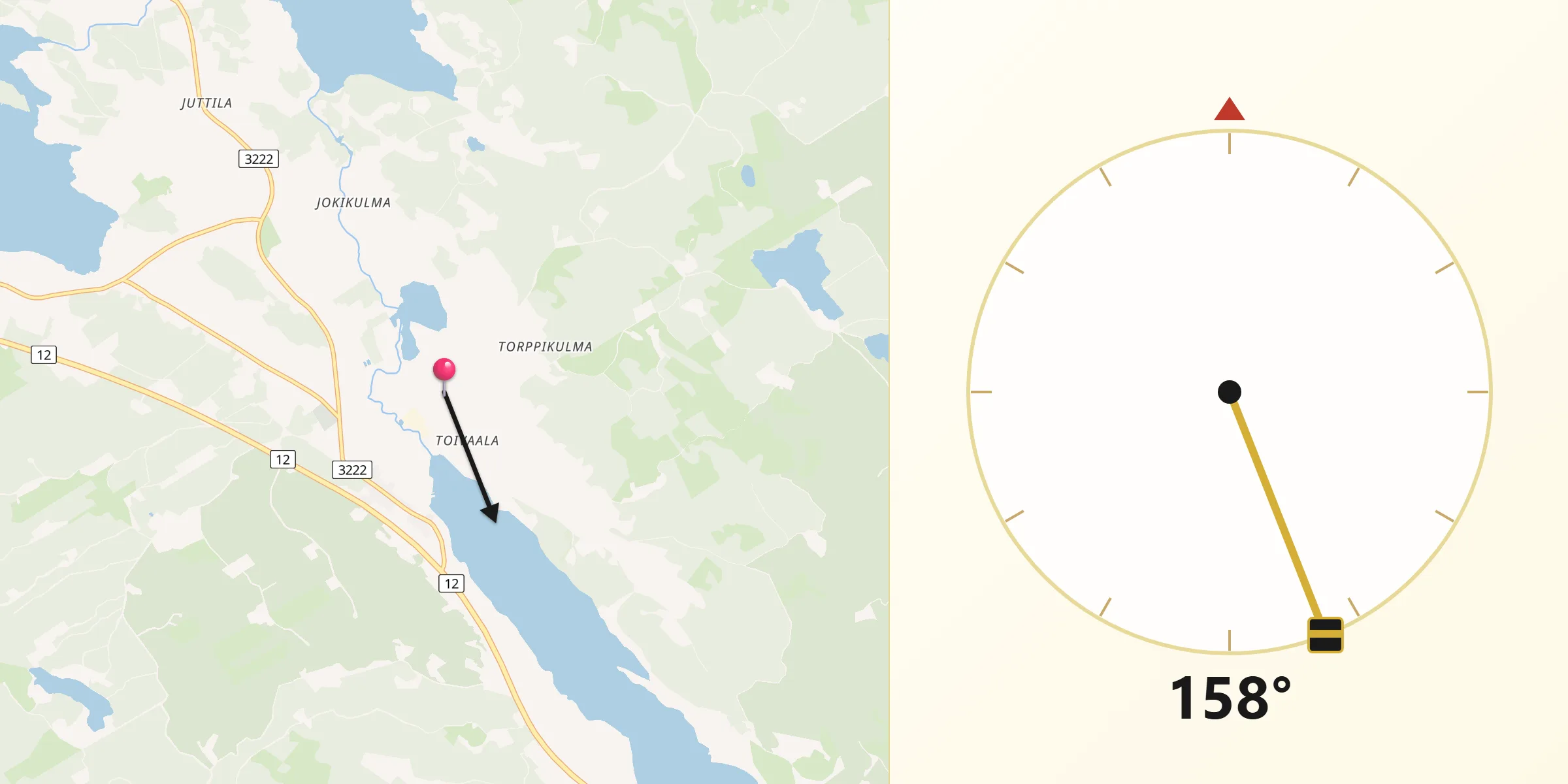 Qibla Riktning från Tuulos