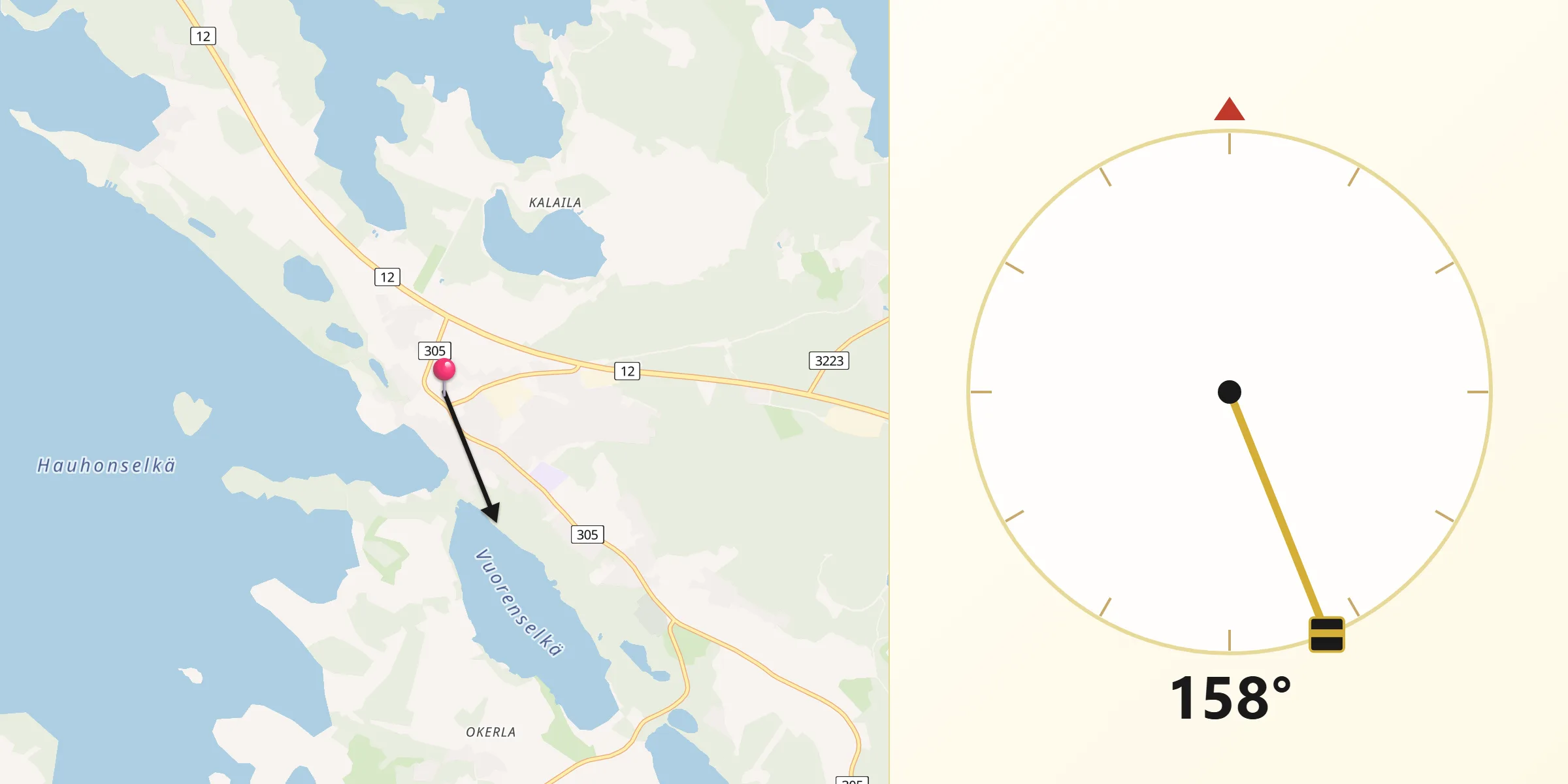 Qibla Riktning från Hauho