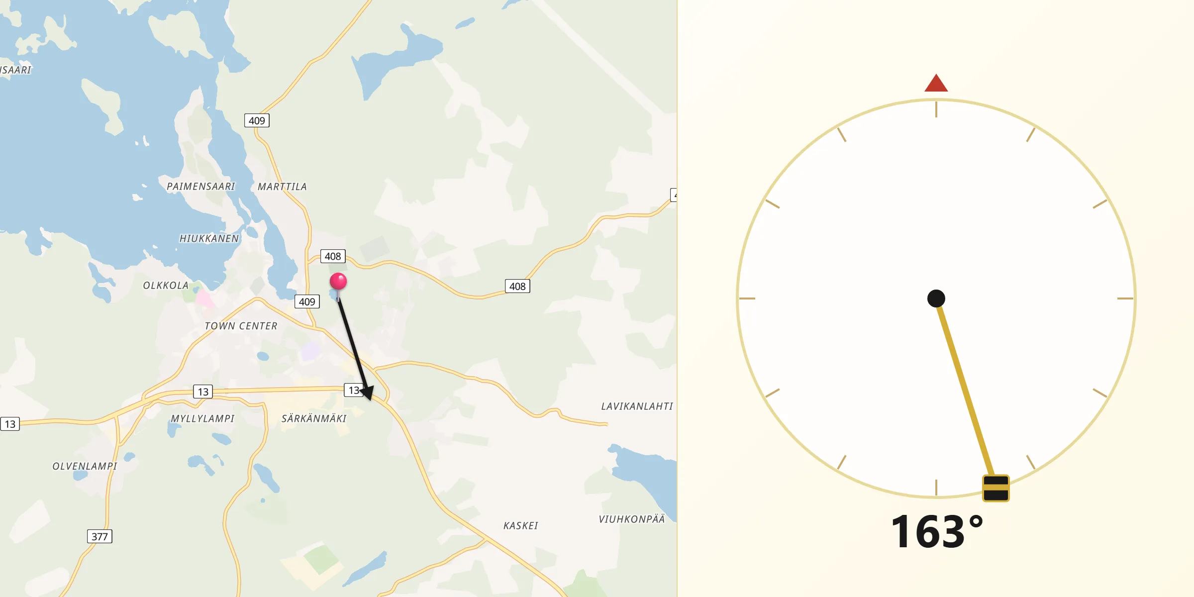 Qibla Riktning från Savitaipale
