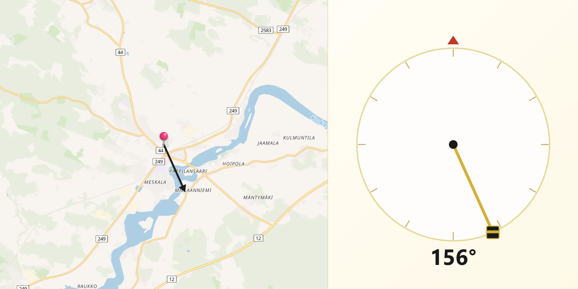 Qibla Riktning från Kiikka