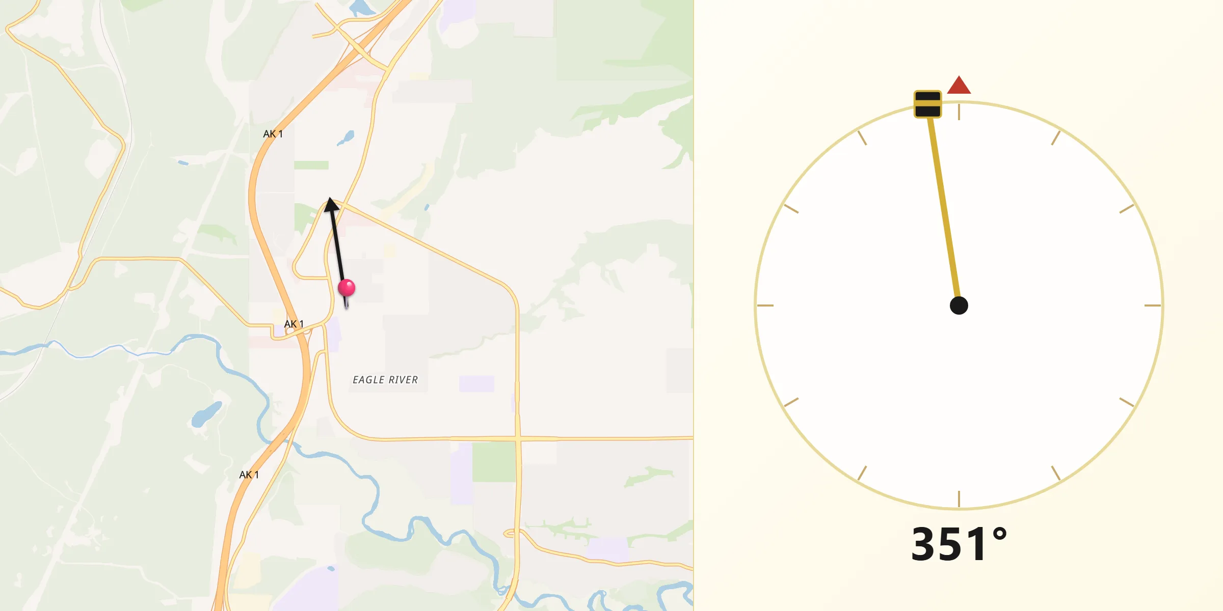 Qibla Direction from Eagle River