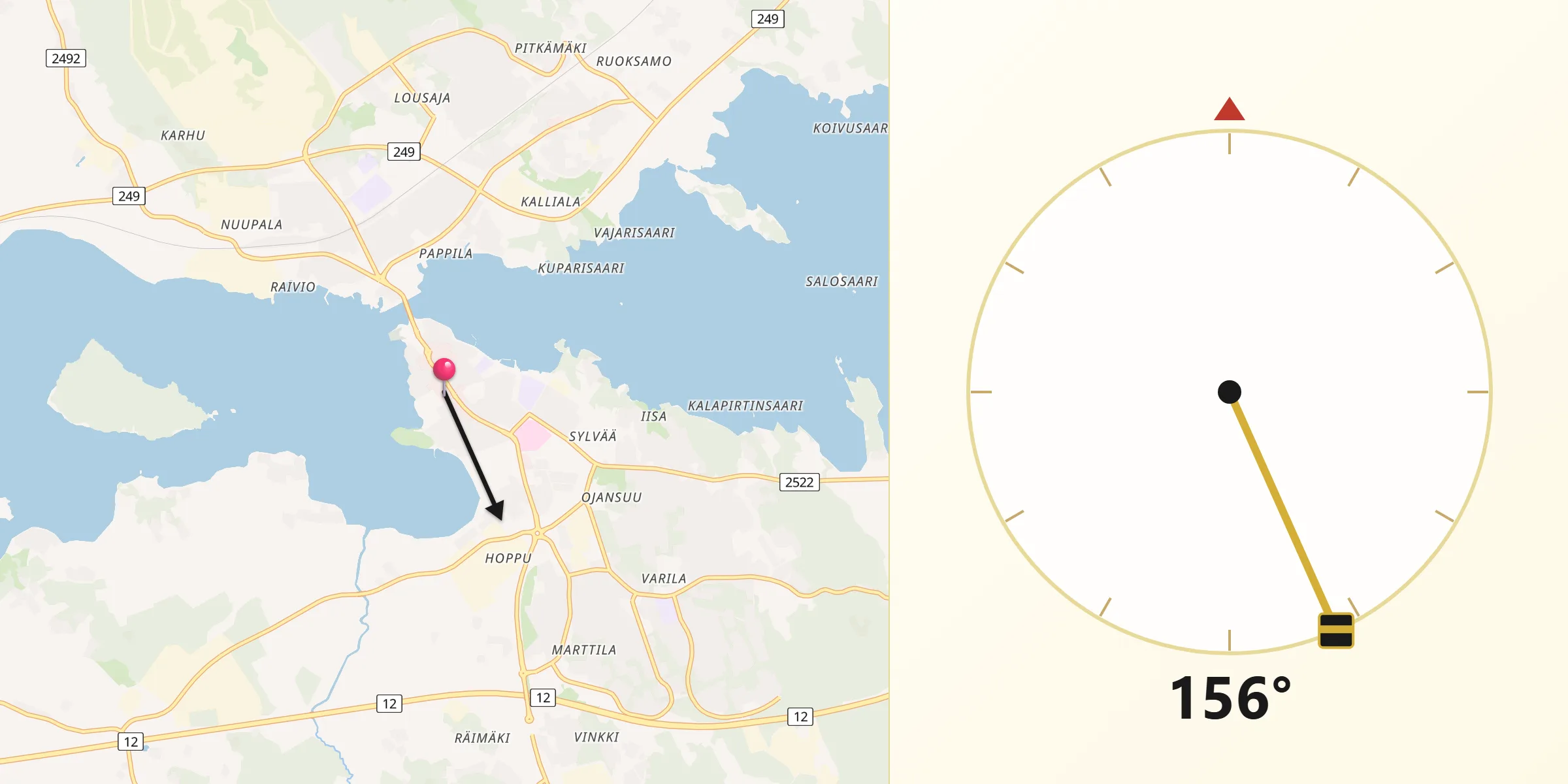 Qibla Riktning från Vammala