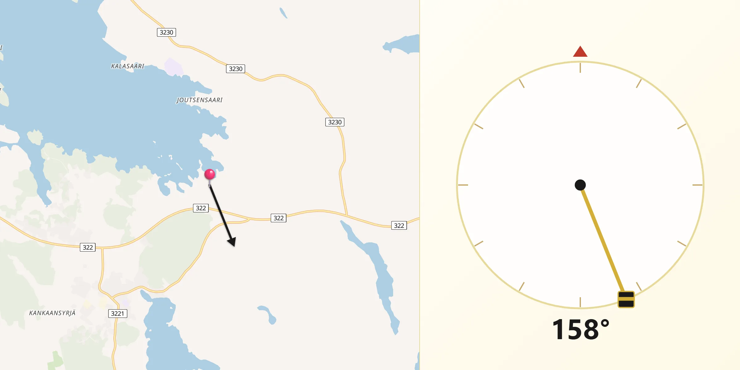 Qibla Riktning från Pälkäne