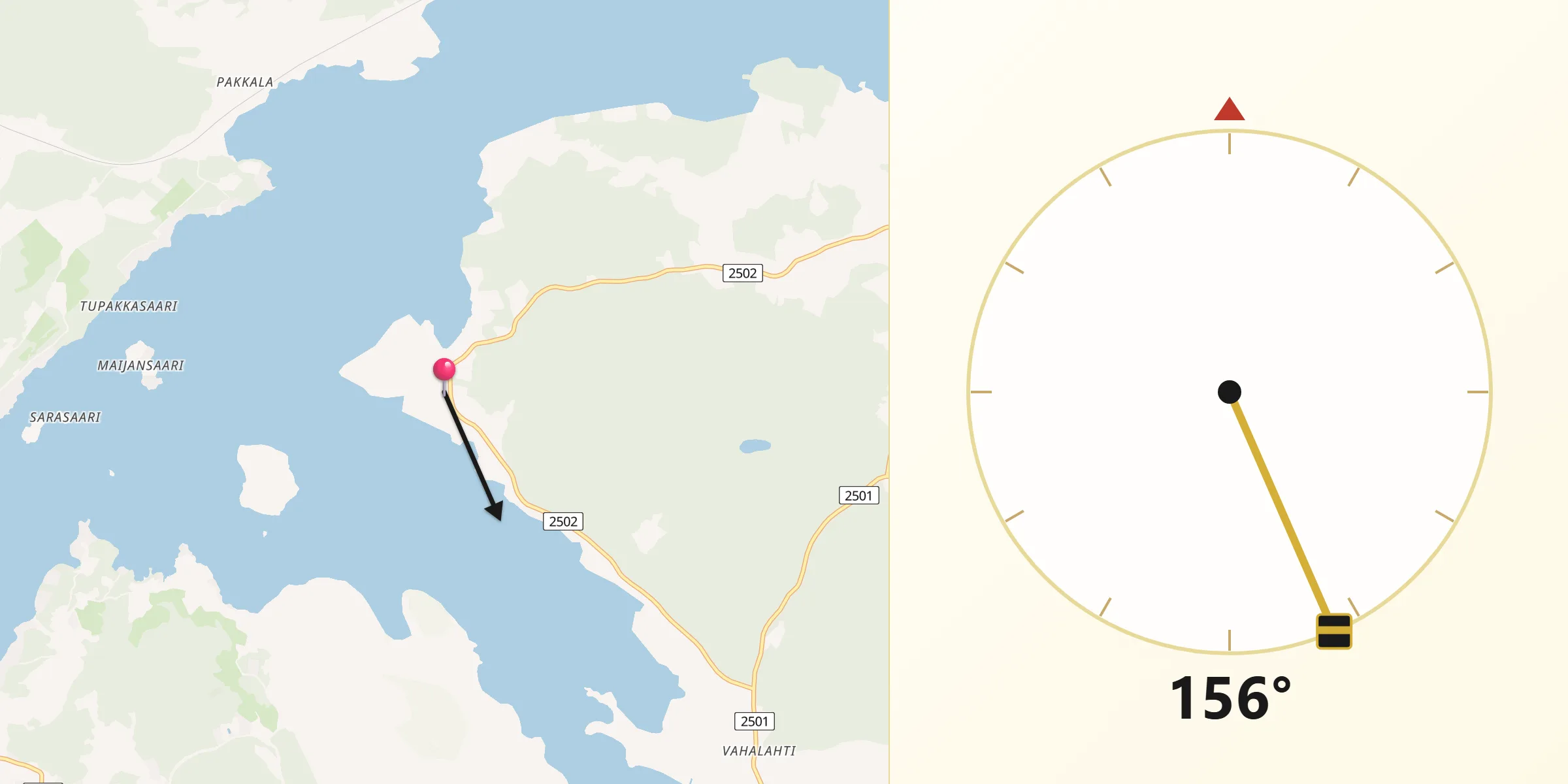 Qibla Riktning från Suoniemi