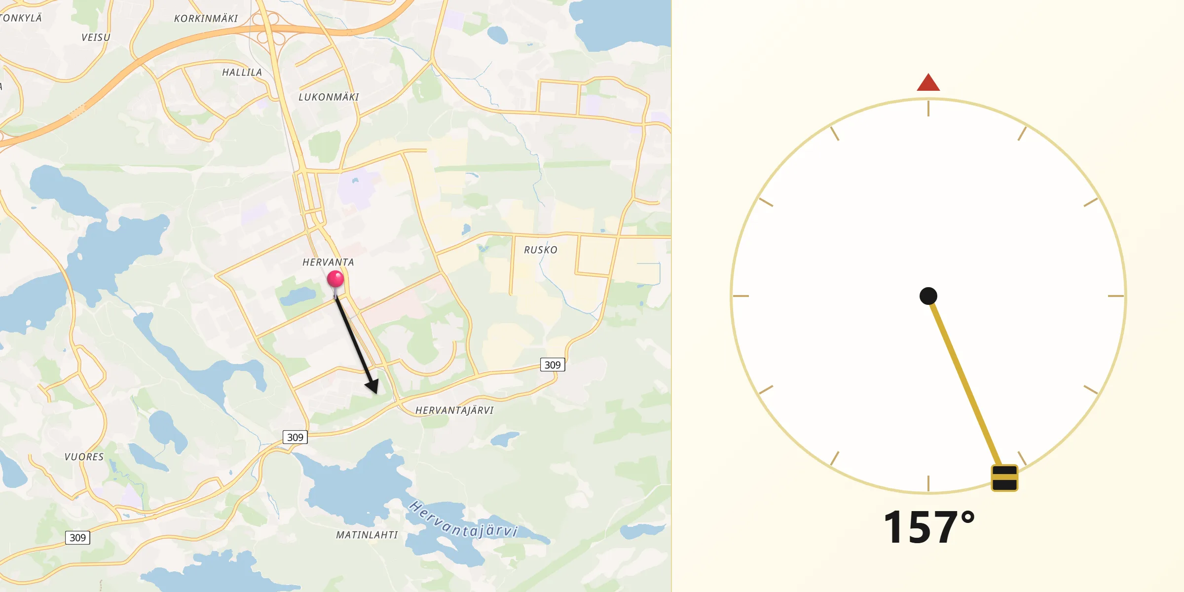 Qibla Riktning från Hervanta