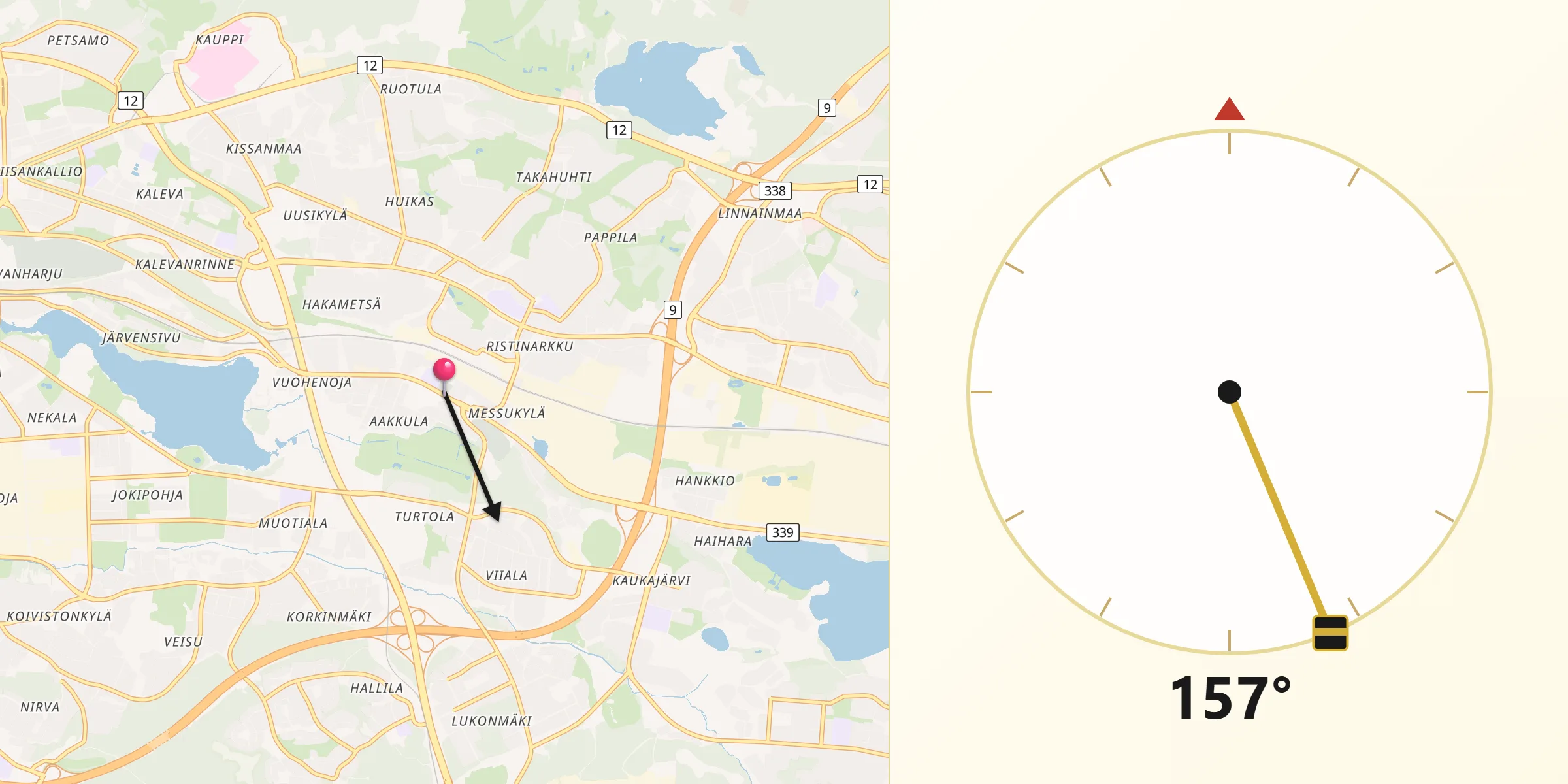 Qibla Riktning från Messukylä