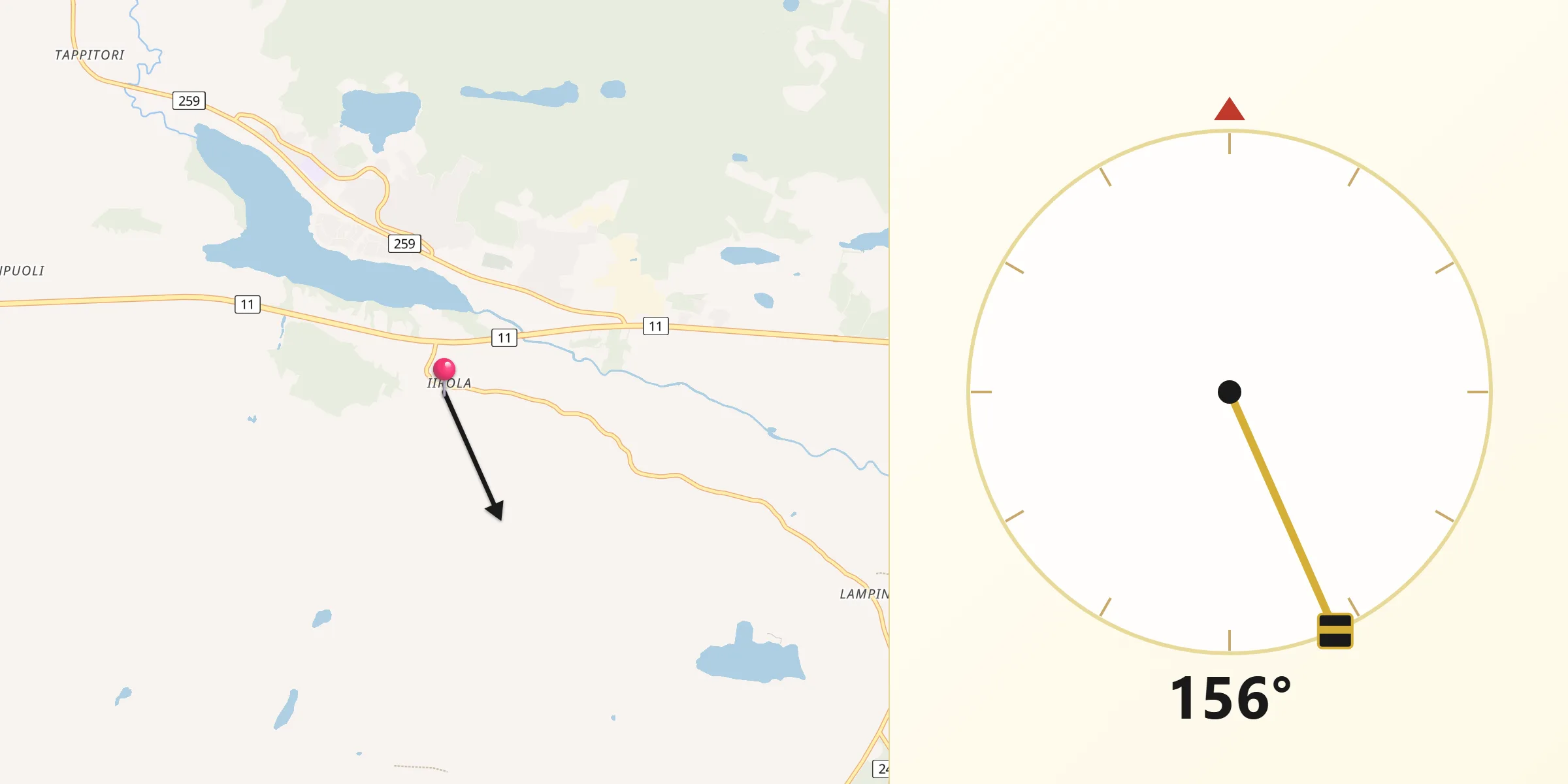 Qibla Riktning från Mouhijärvi