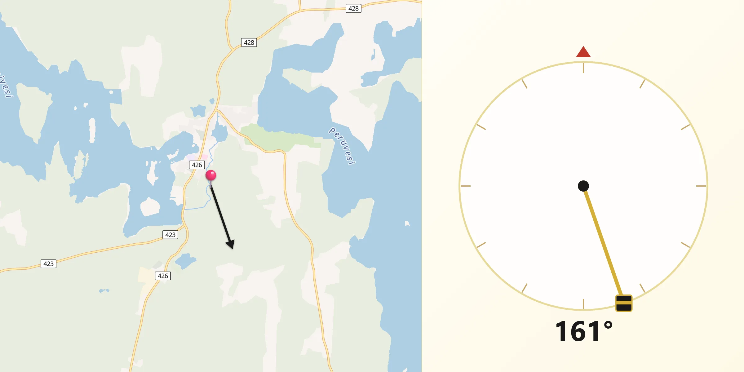 Qibla Riktning från Pertunmaa