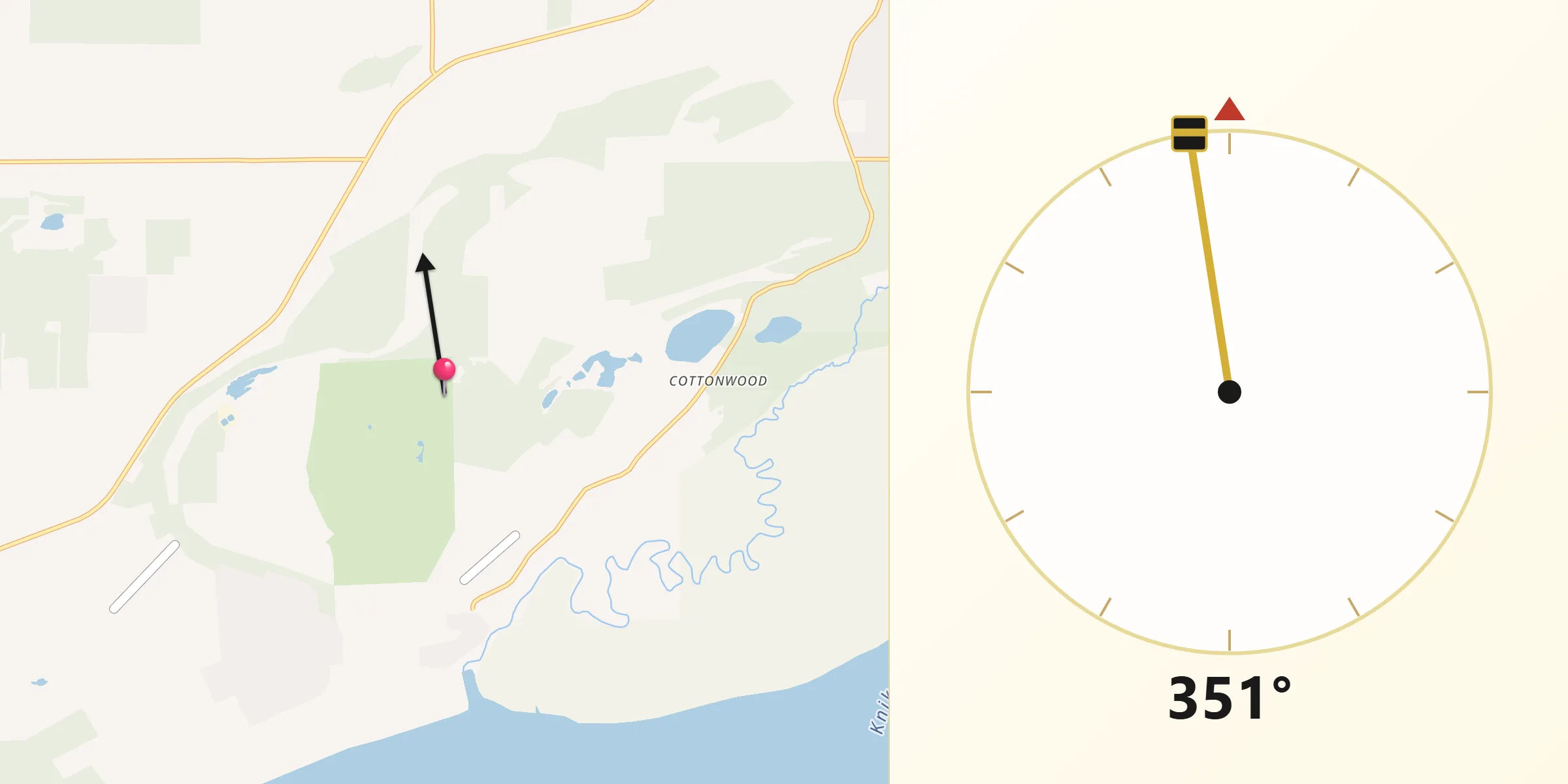Qibla Direction from Knik-Fairview