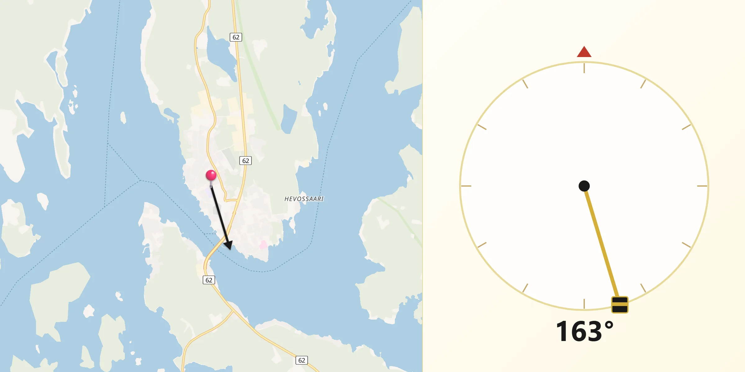 Qibla Riktning från Puumala