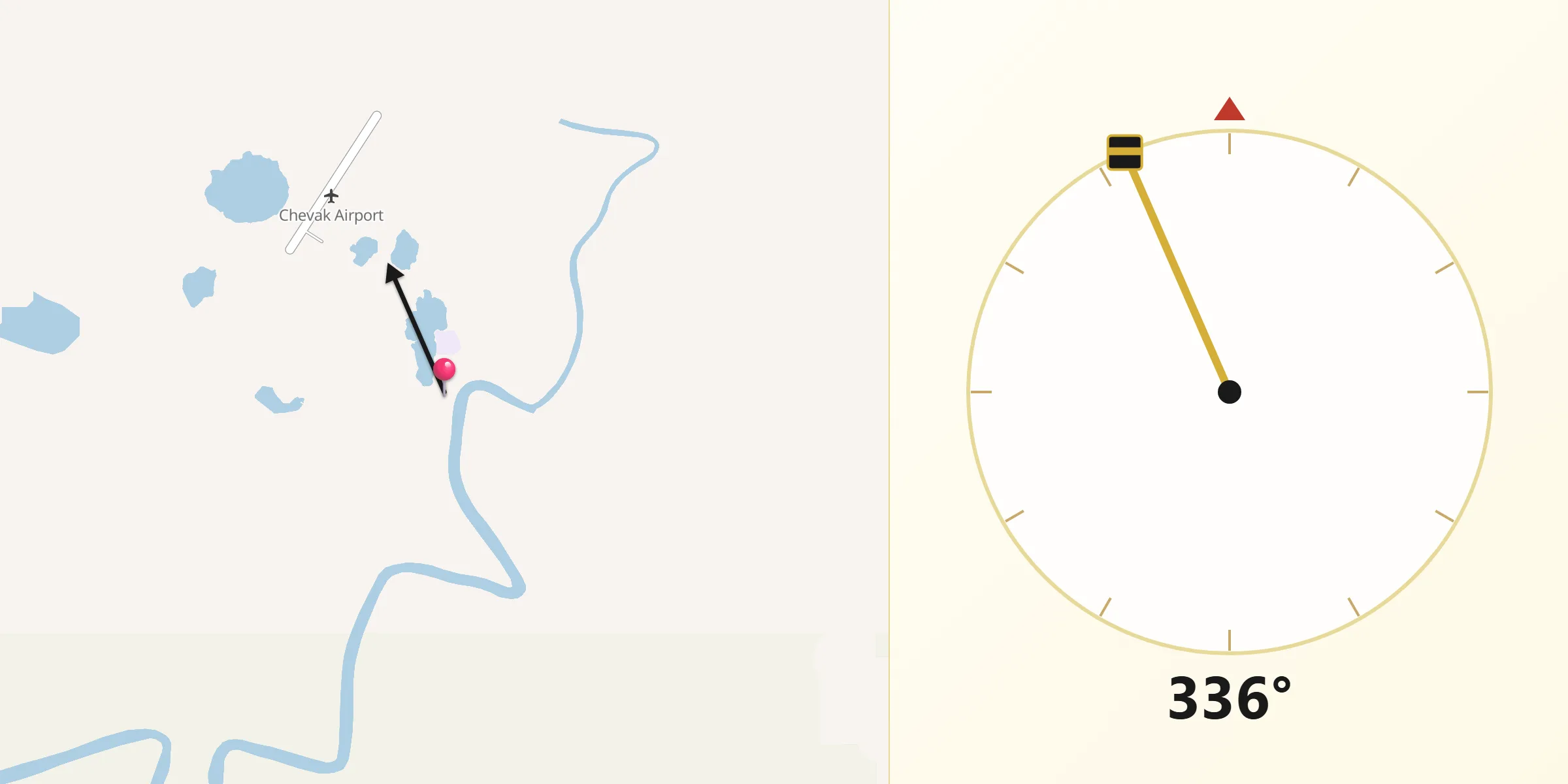 Qibla Direction from Chevak
