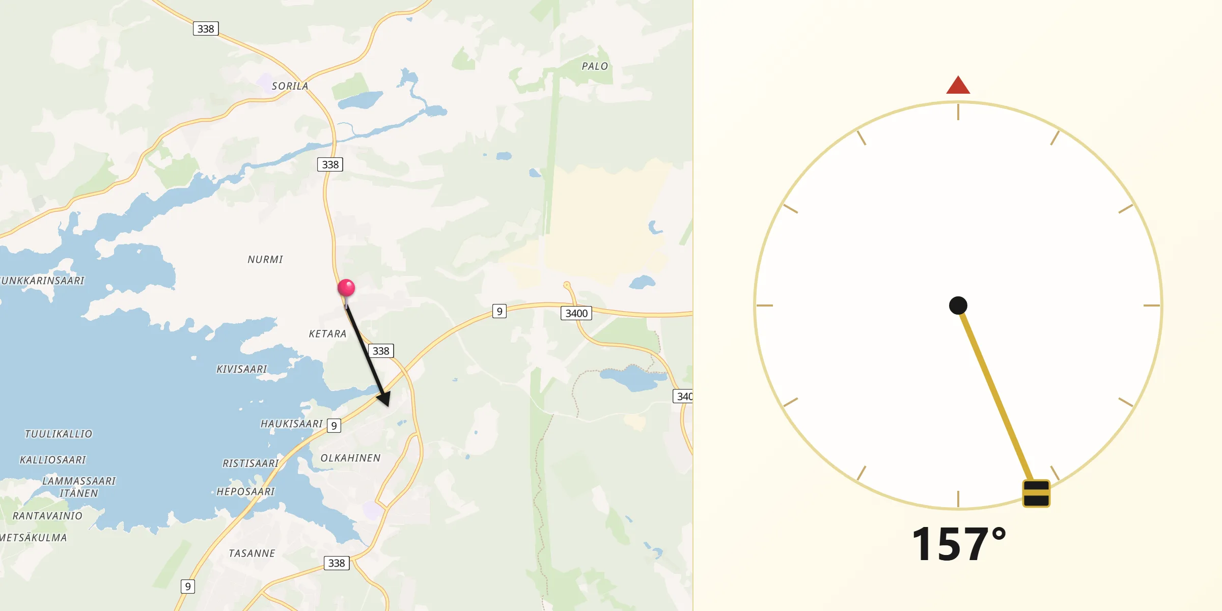Qibla Riktning från Nurmi