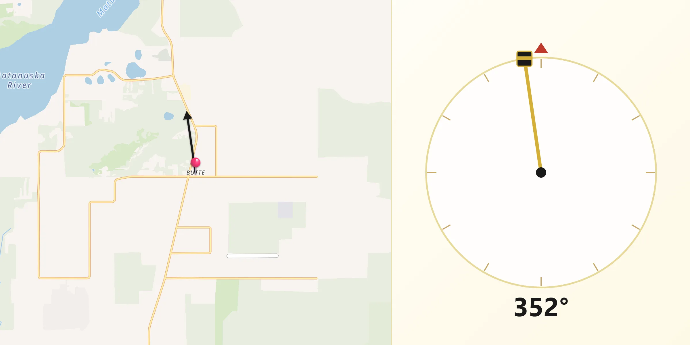 Qibla Direction from Butte