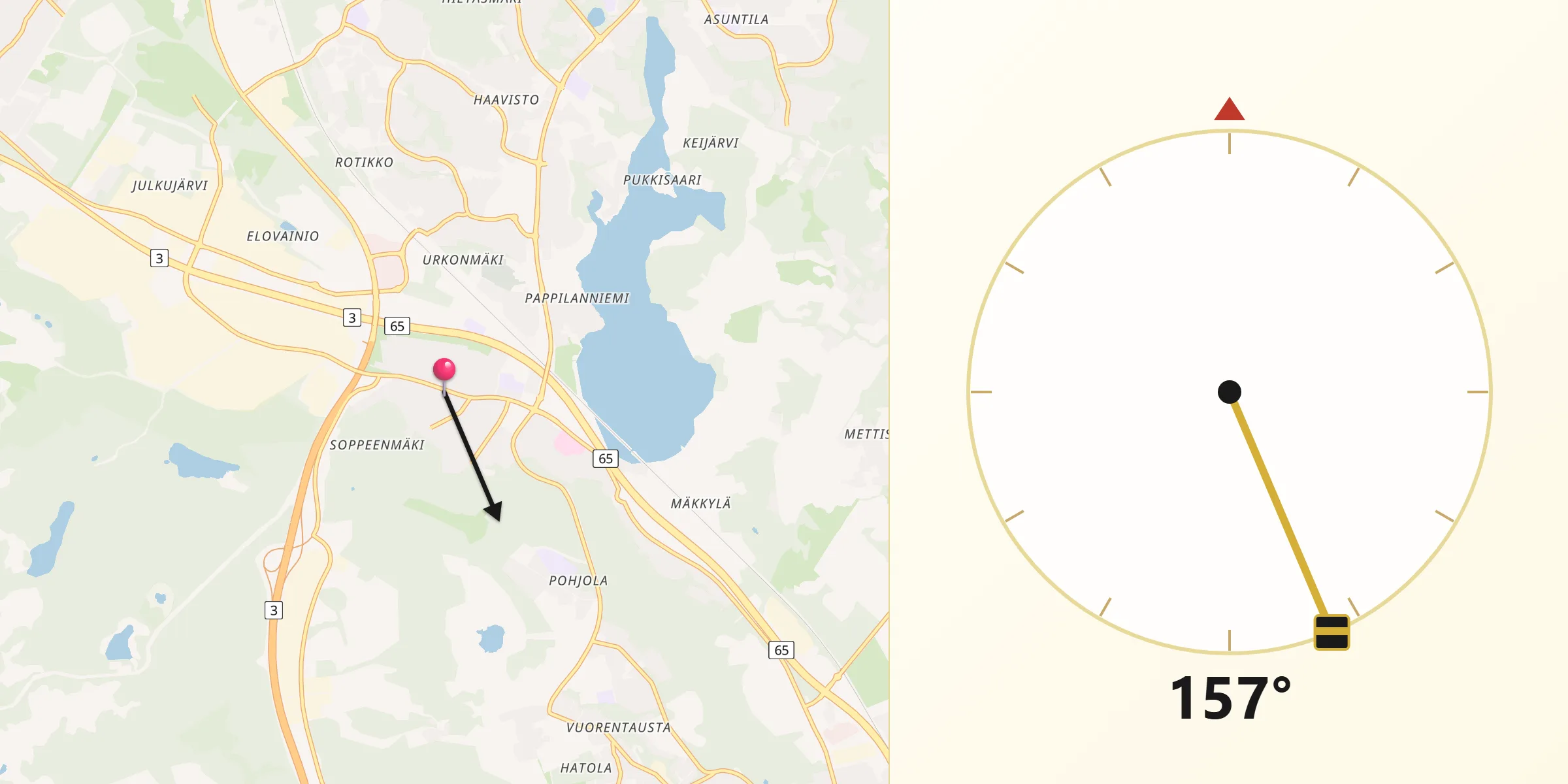 Qibla Riktning från Ylöjärvi