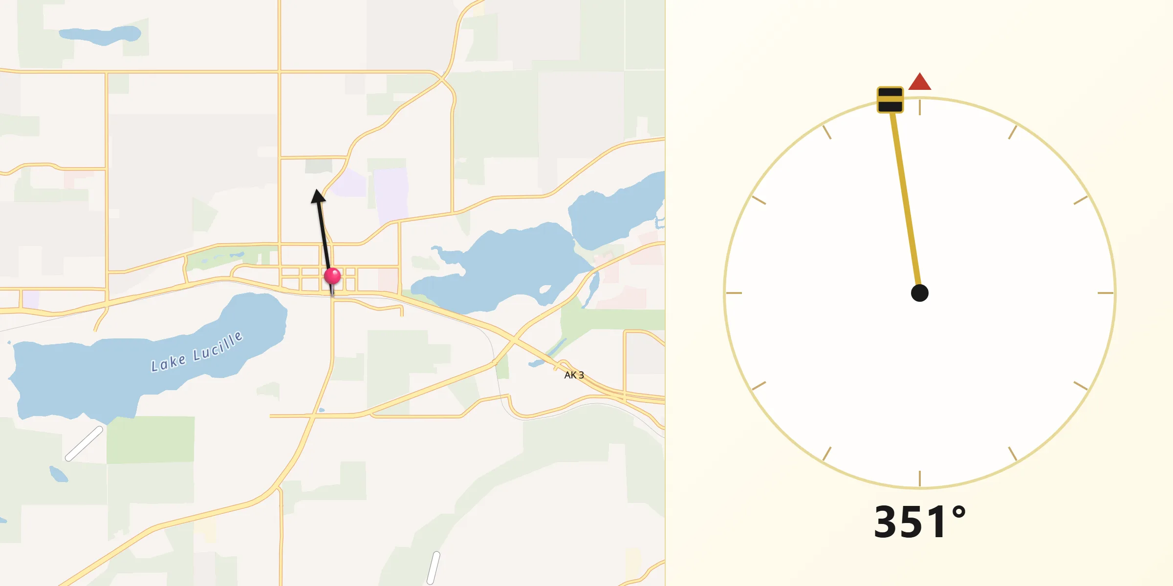 Qibla Direction from Wasilla
