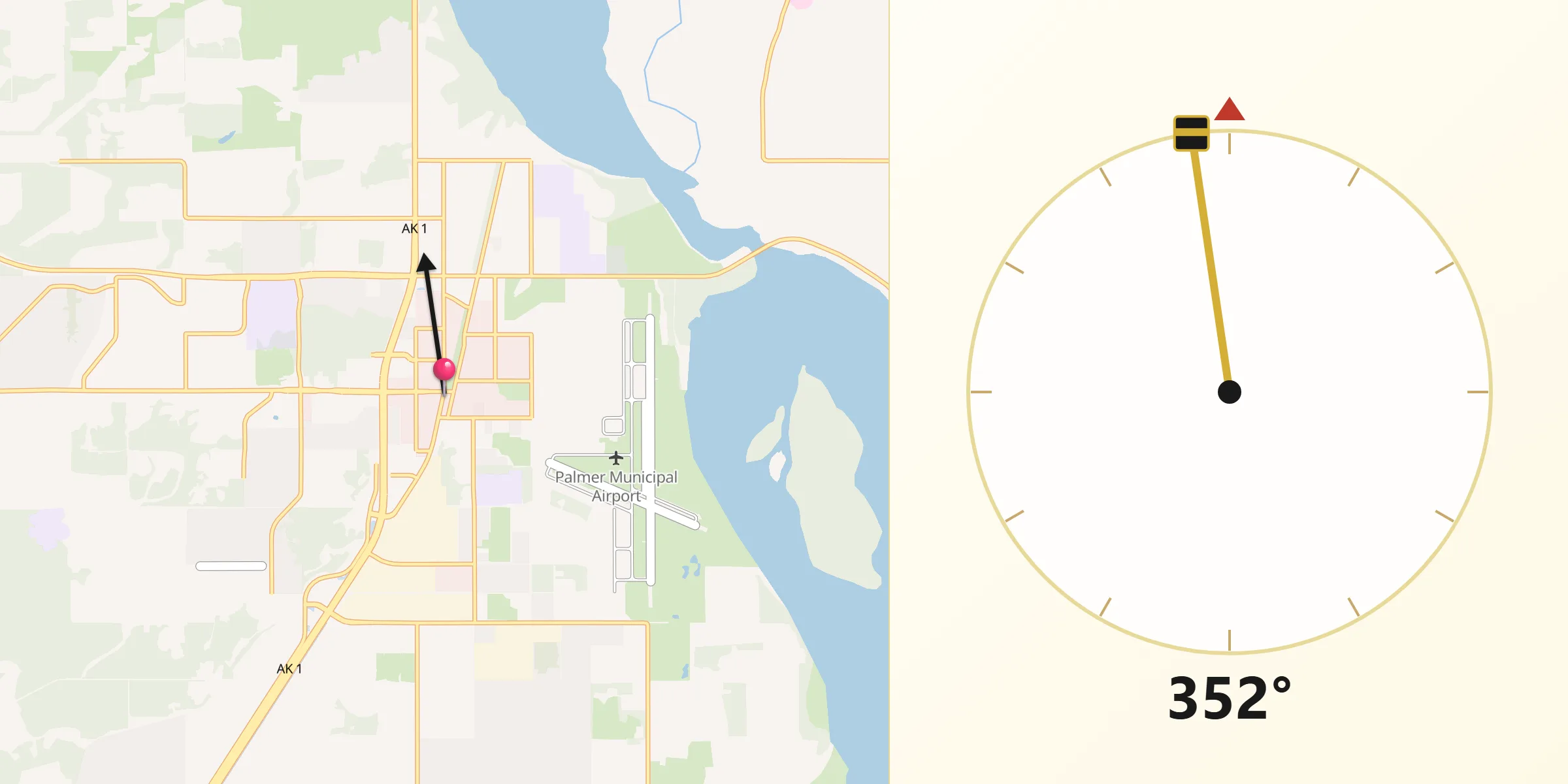 Qibla Direction from Palmer