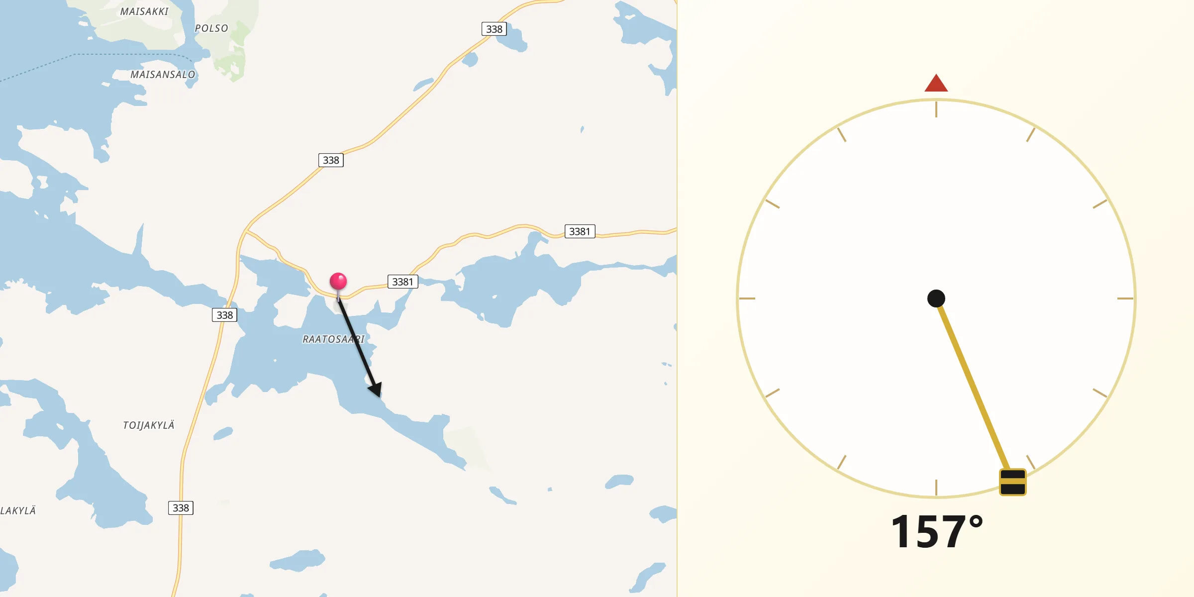 Qibla Riktning från Teisko