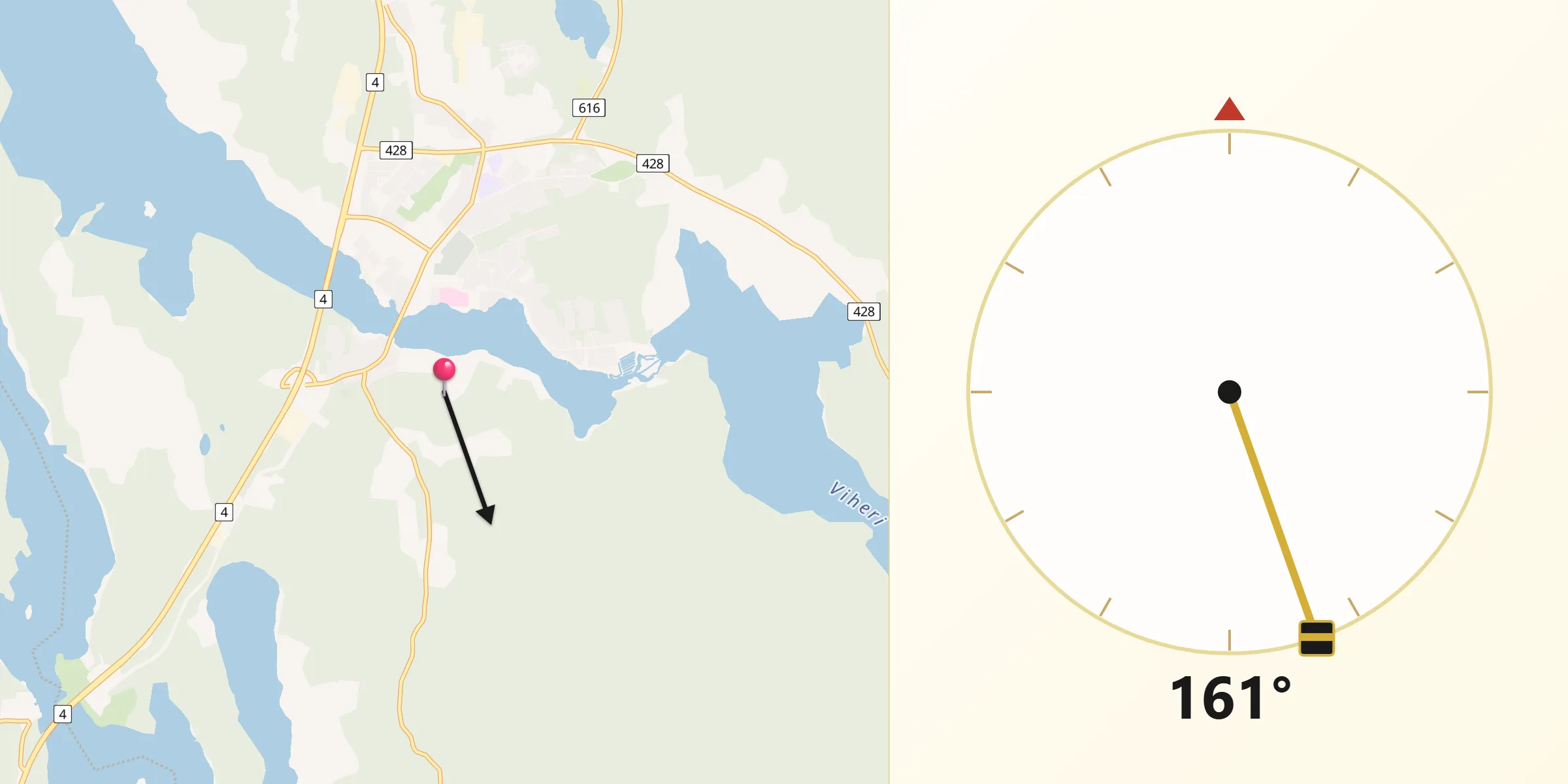 Qibla Riktning från Joutsa