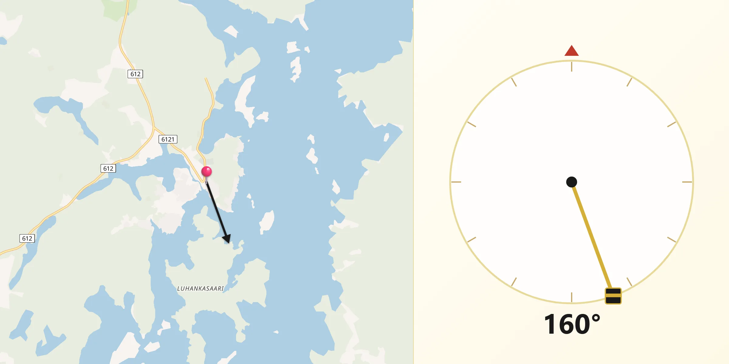 Qibla Riktning från Luhanka