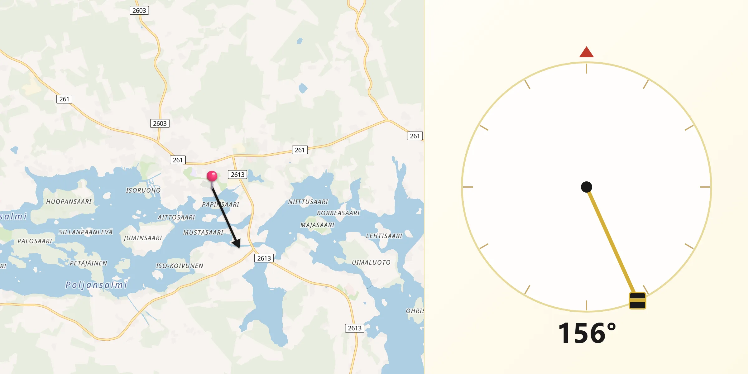 Qibla Riktning från Jämijärvi