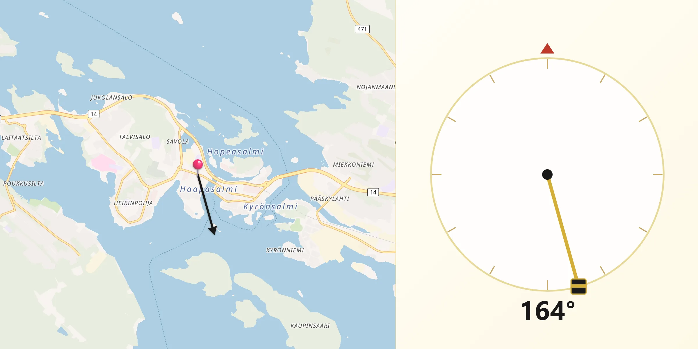 Qibla Riktning från Nyslott