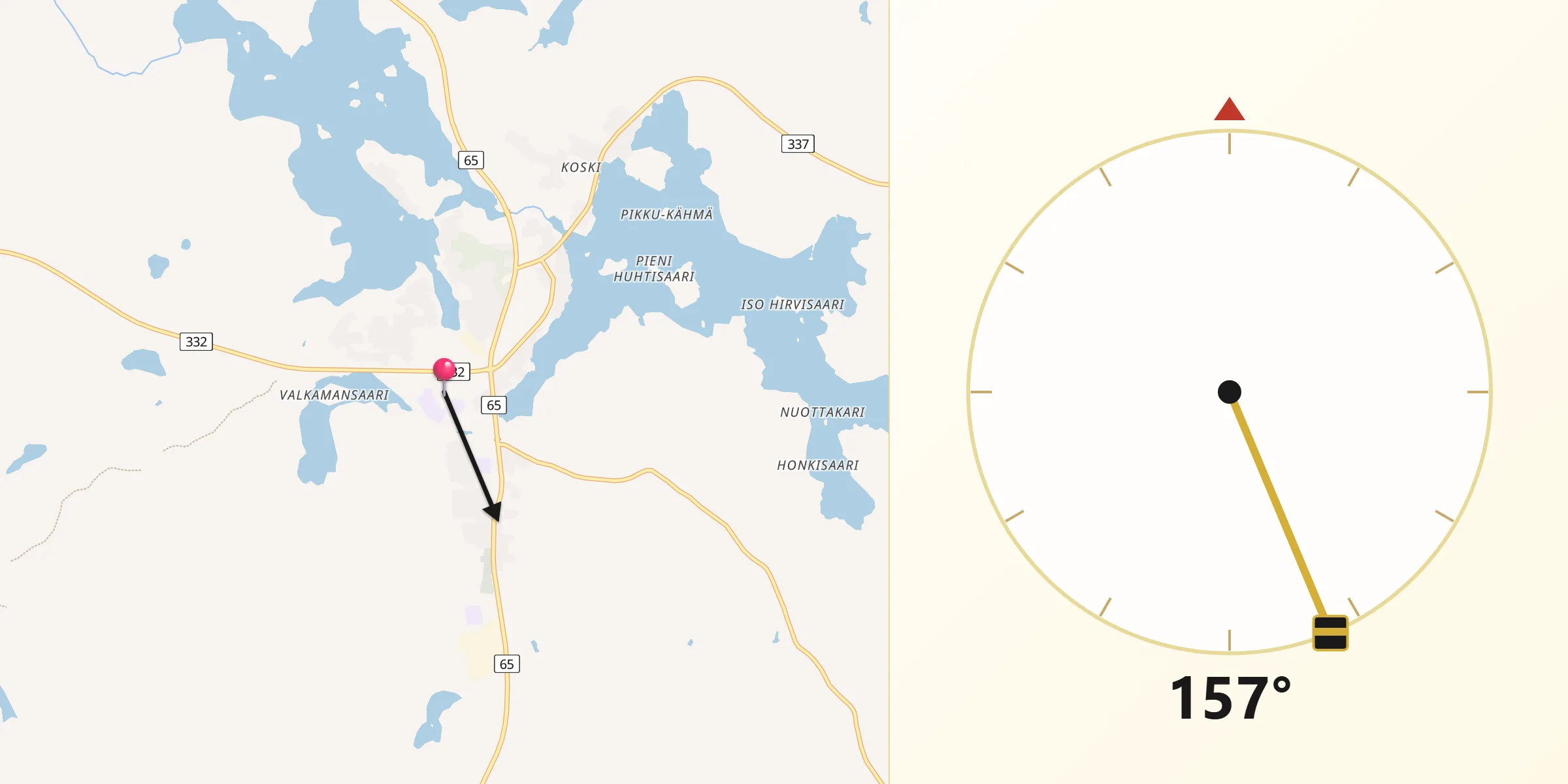 Qibla Riktning från Kuru