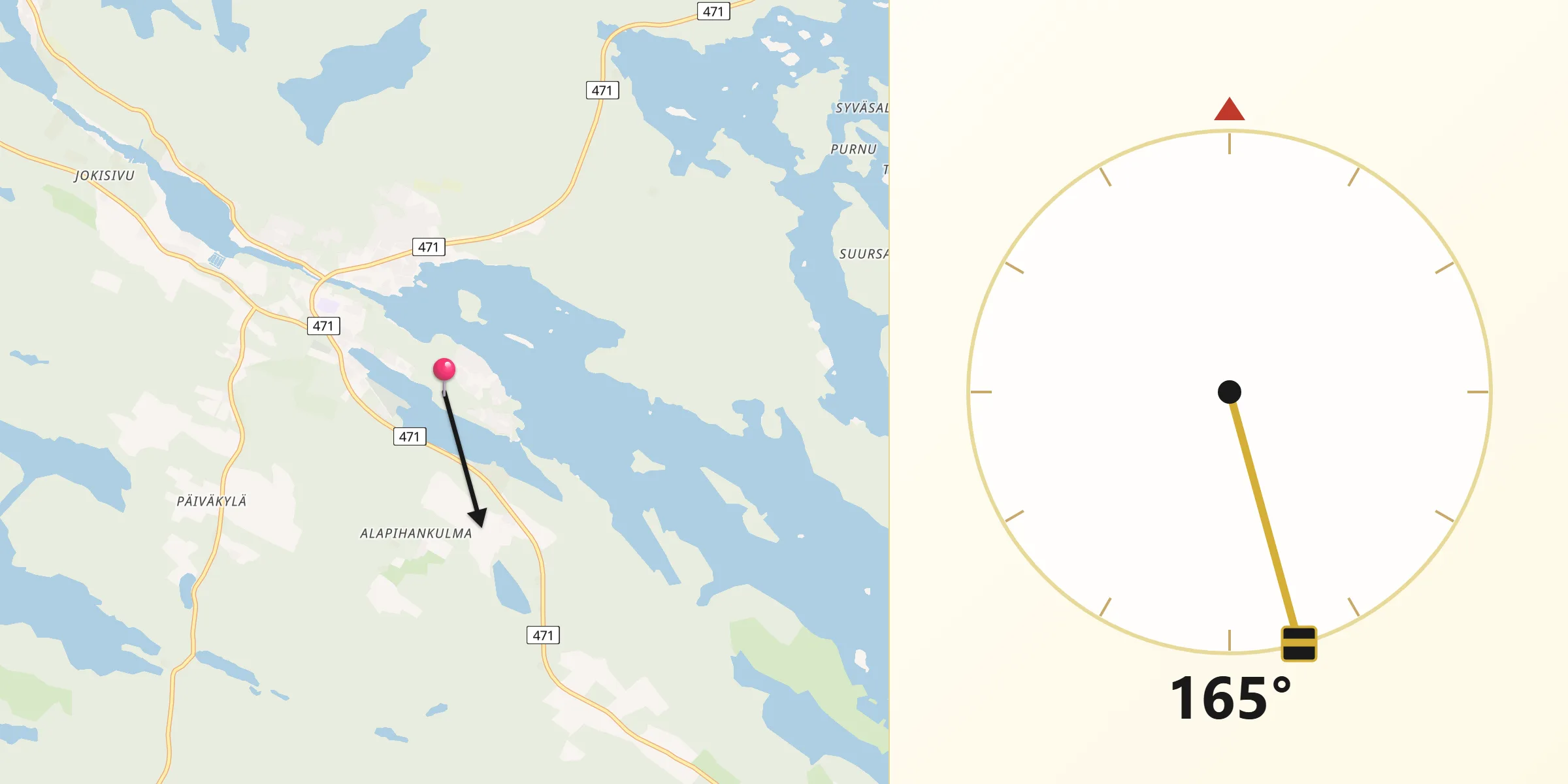 Qibla Riktning från Enonkoski