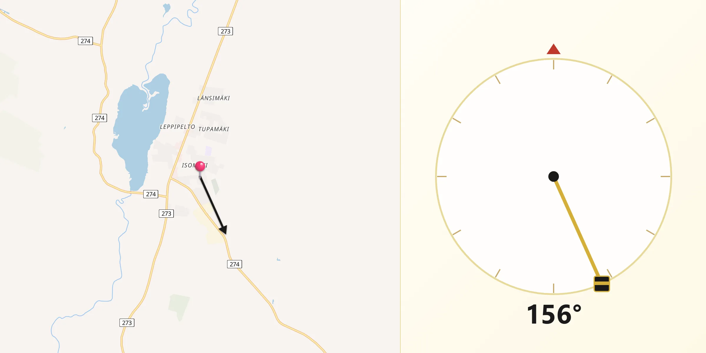 Qibla Riktning från Karvia