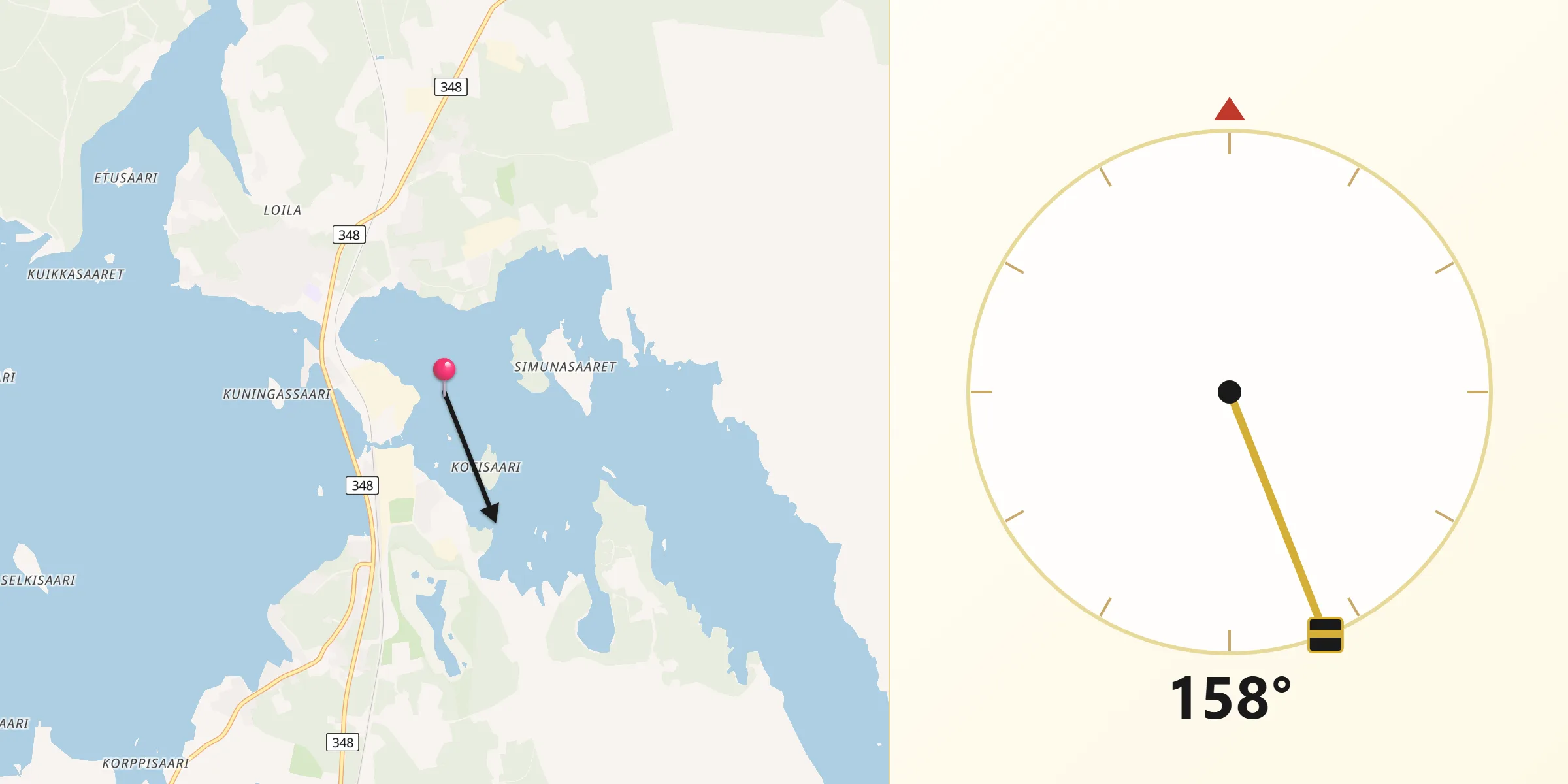 Qibla Riktning från Kolho