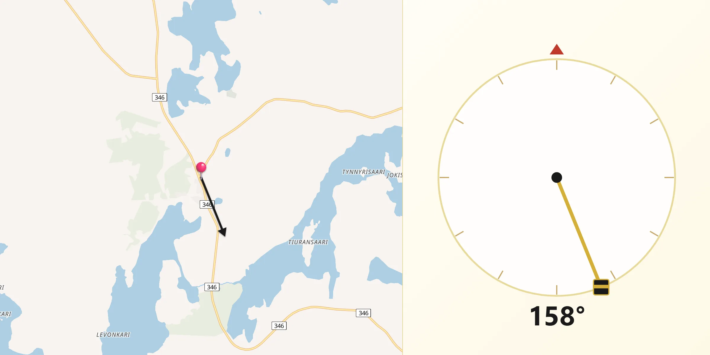 Qibla Riktning från Pohjaslahti