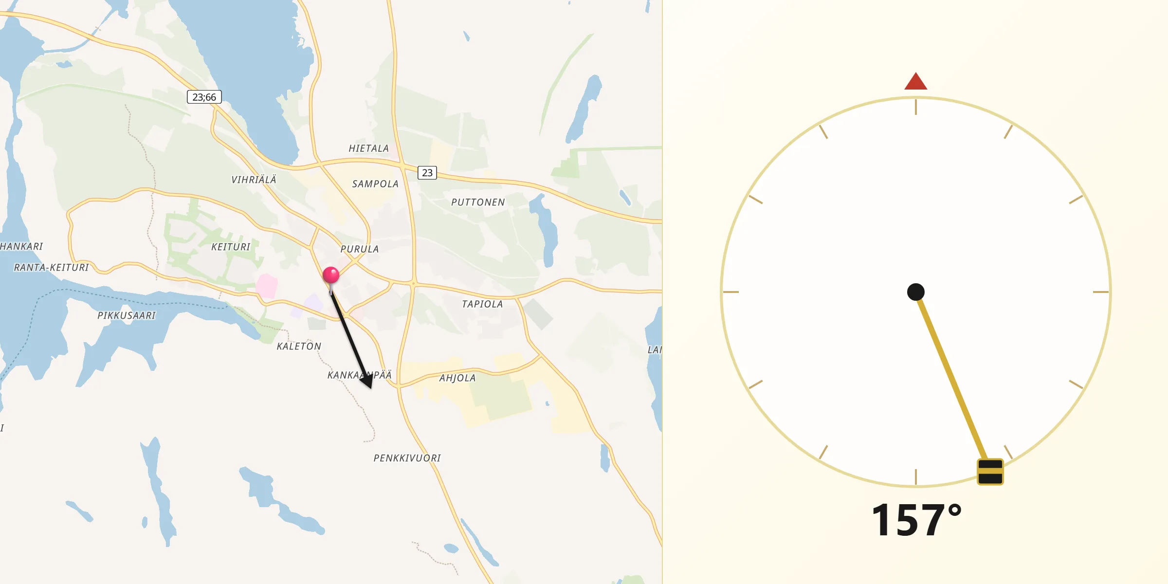 Qibla Riktning från Virrat