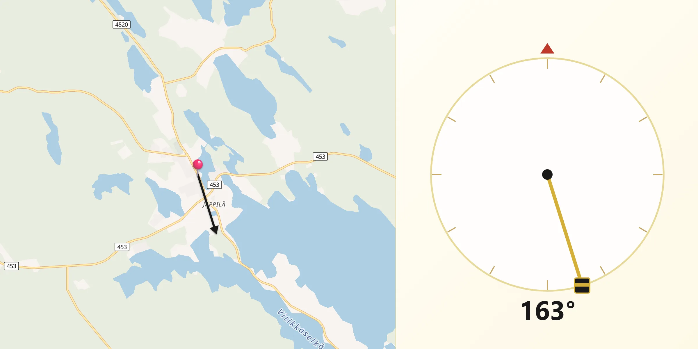 Qibla Riktning från Jäppilä