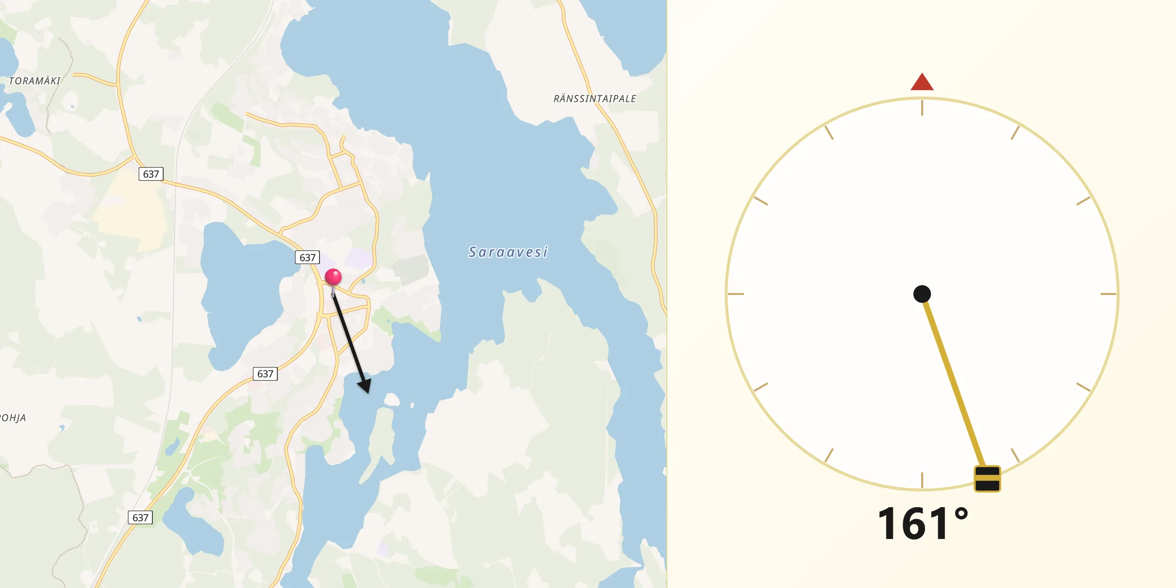 Qibla Riktning från Laukas