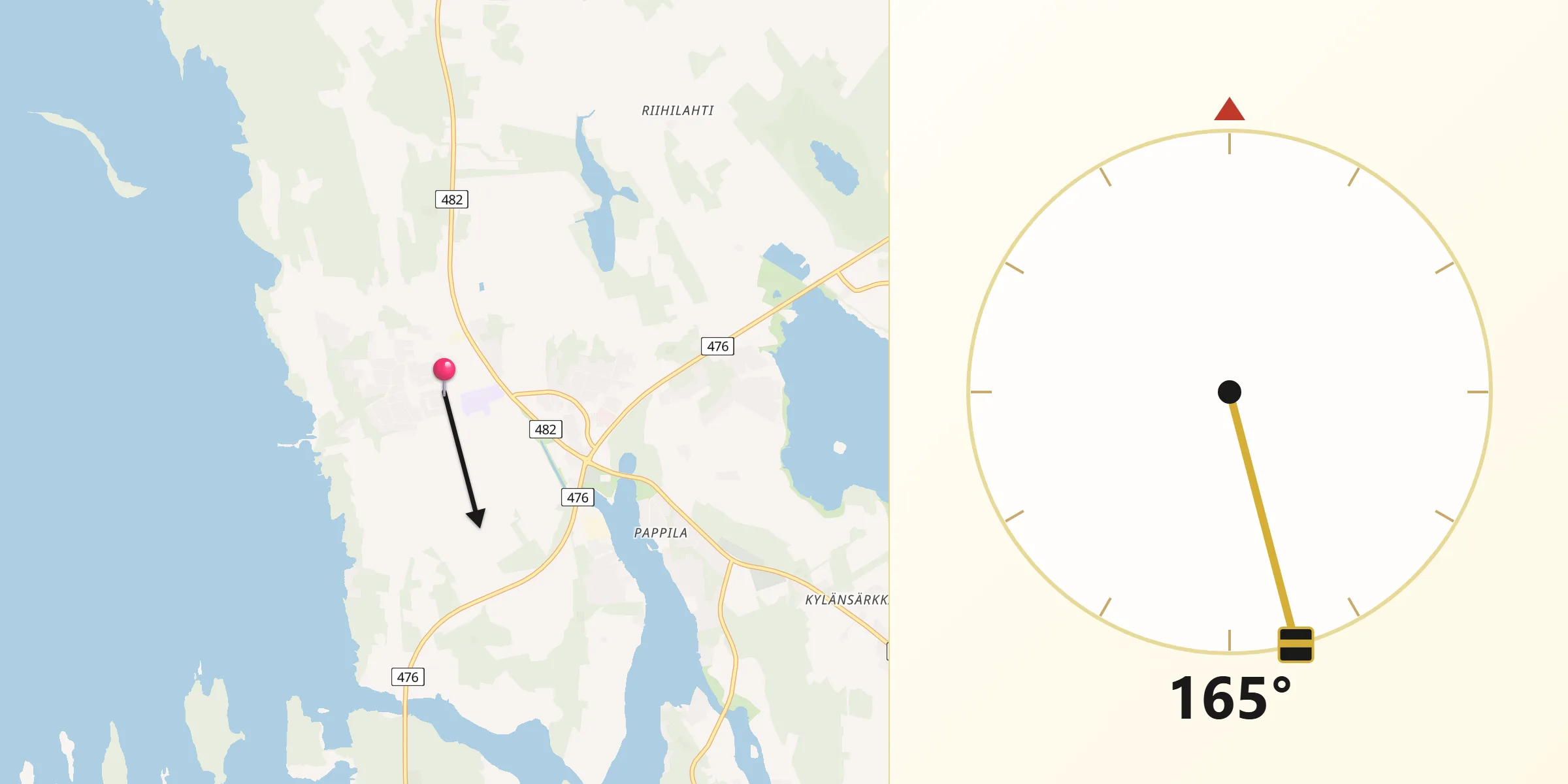 Qibla Riktning från Liperi