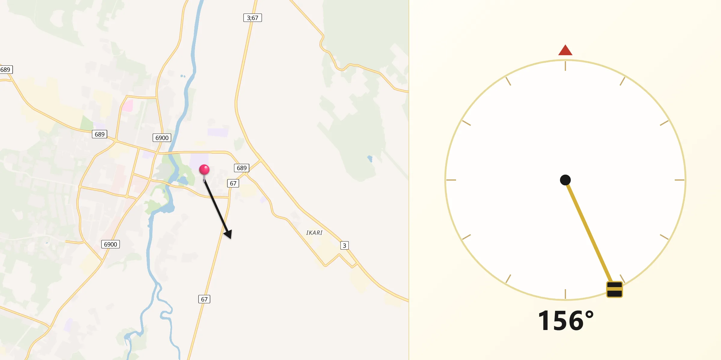Qibla Riktning från Kurikka